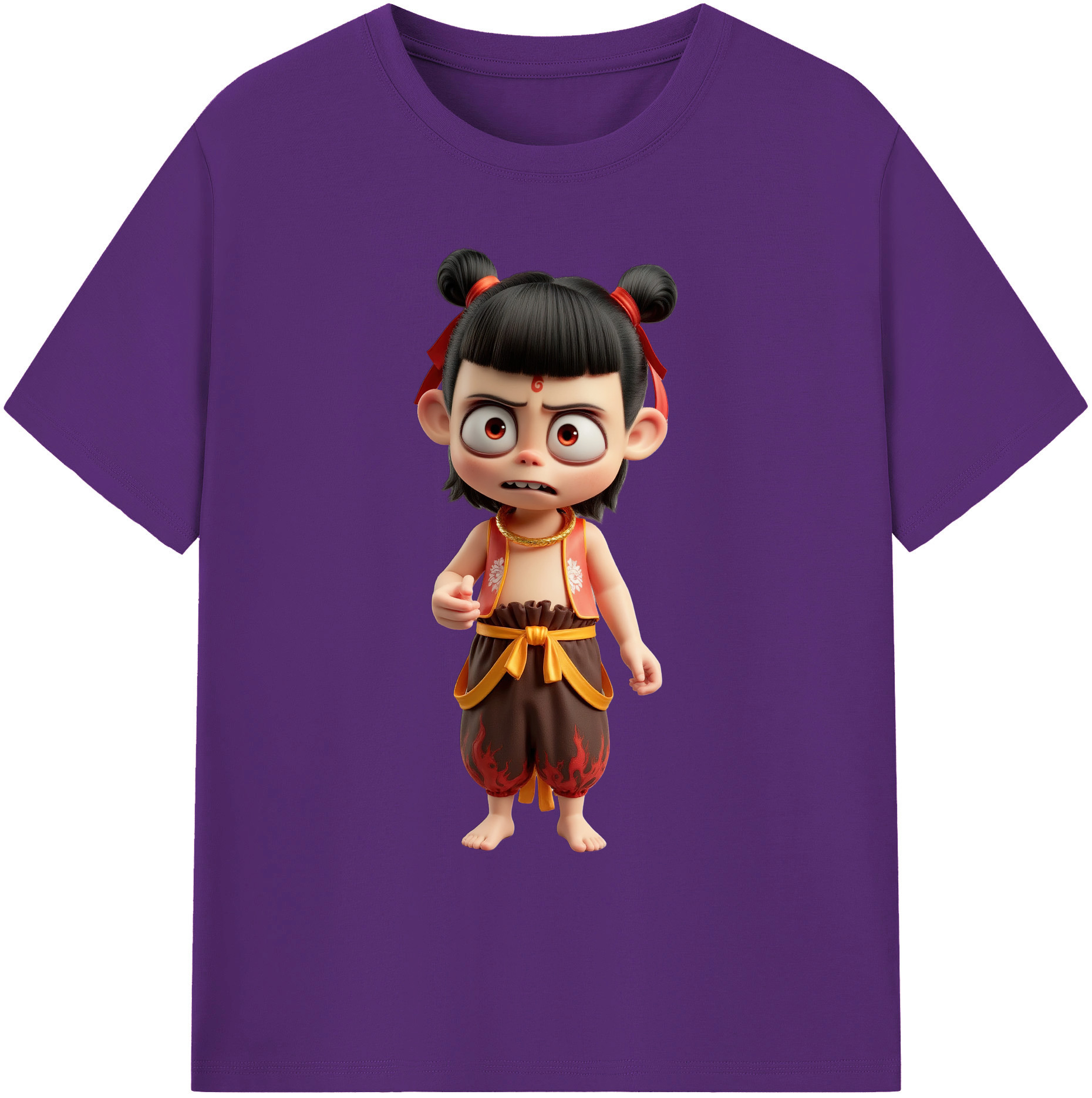 （画像用） Ne Zha 2 ナタ 魔童の大暴れ 綿100％ メンズ半袖Tシャツ｜肌触りやわらか＆通気性