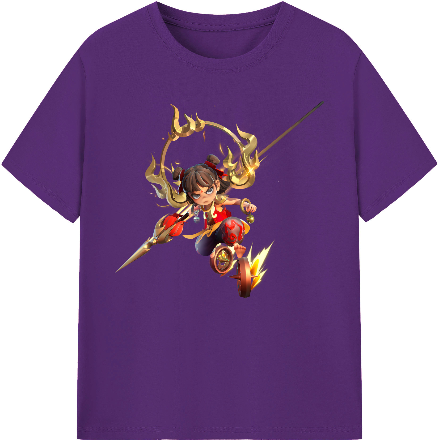 （画像用） Ne Zha 2 ナタ 魔童の大暴れ 綿100％ メンズ半袖Tシャツ｜肌触りやわらか＆通気性