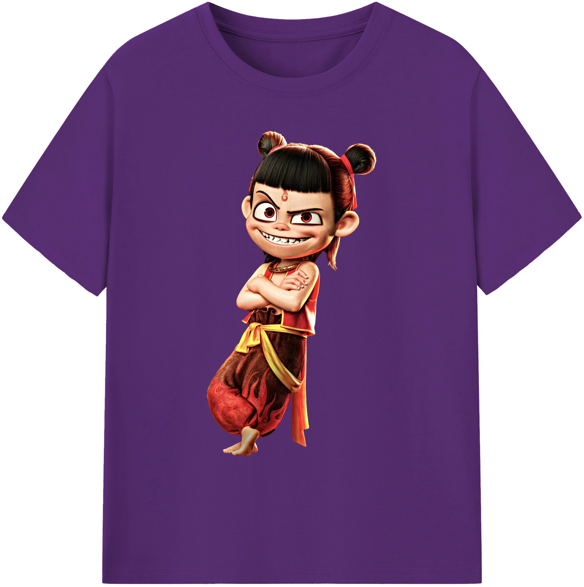 （画像用） Ne Zha 2 ナタ 魔童の大暴れ 綿100％ メンズ半袖Tシャツ｜肌触りやわらか＆通気性