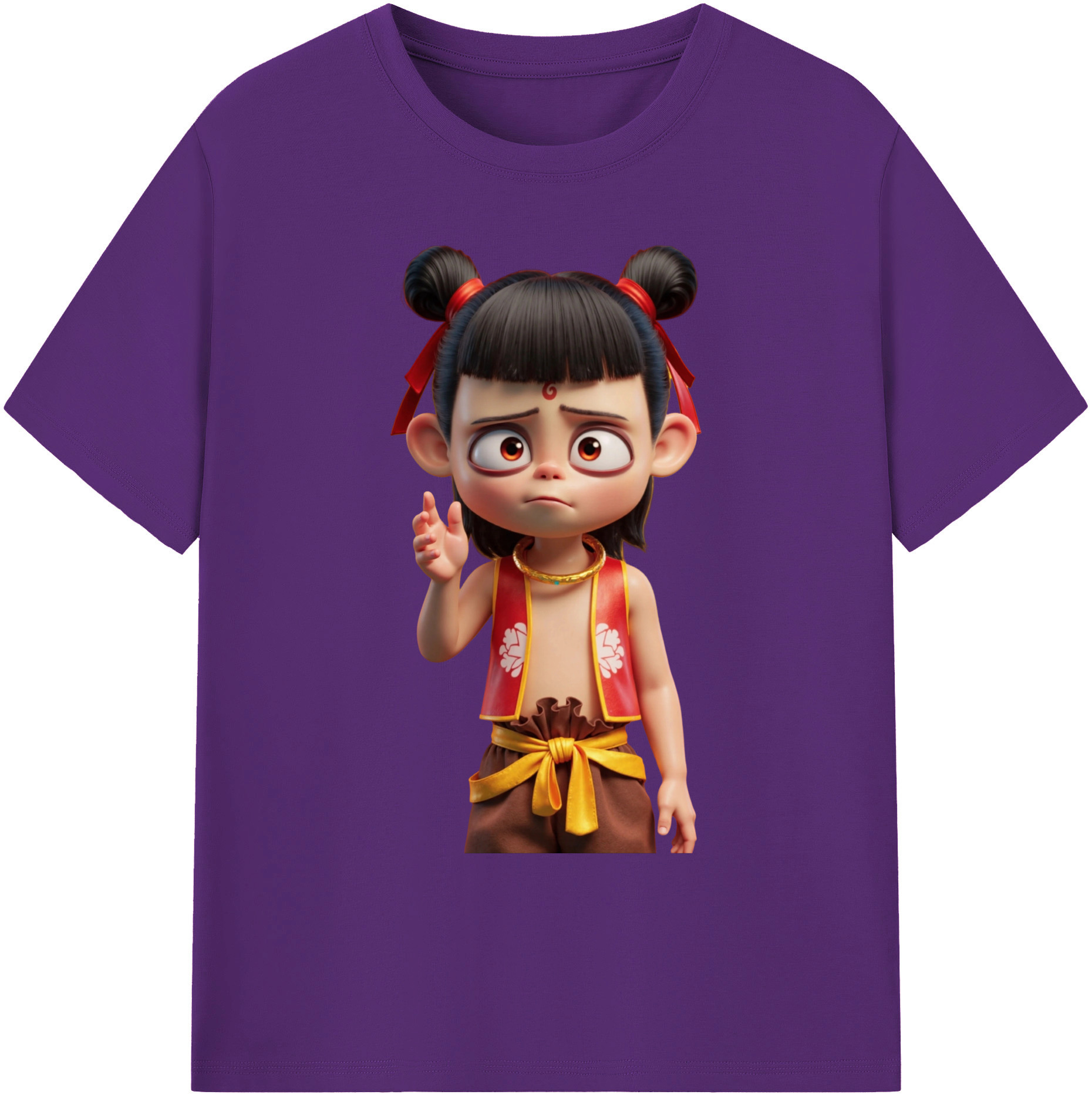 （画像用） Ne Zha 2 ナタ 魔童の大暴れ 綿100％ メンズ半袖Tシャツ｜肌触りやわらか＆通気性