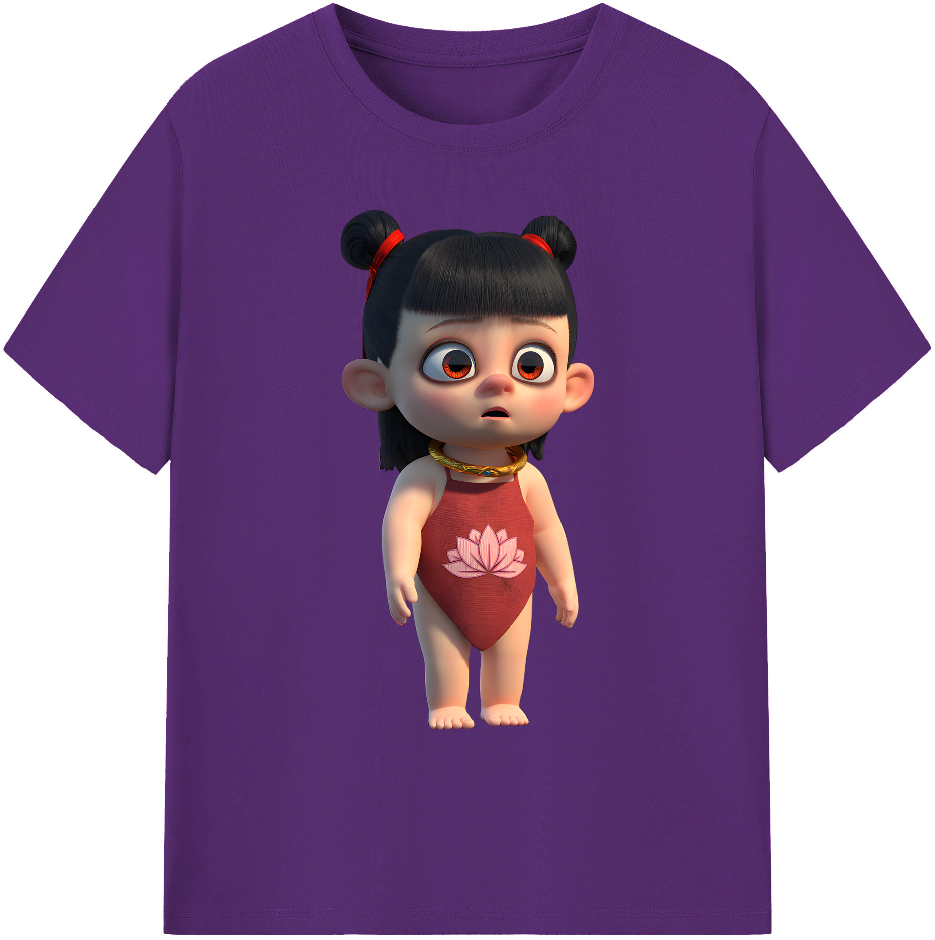 （画像用） Ne Zha 2 ナタ 魔童の大暴れ 綿100％ メンズ半袖Tシャツ｜肌触りやわらか＆通気性