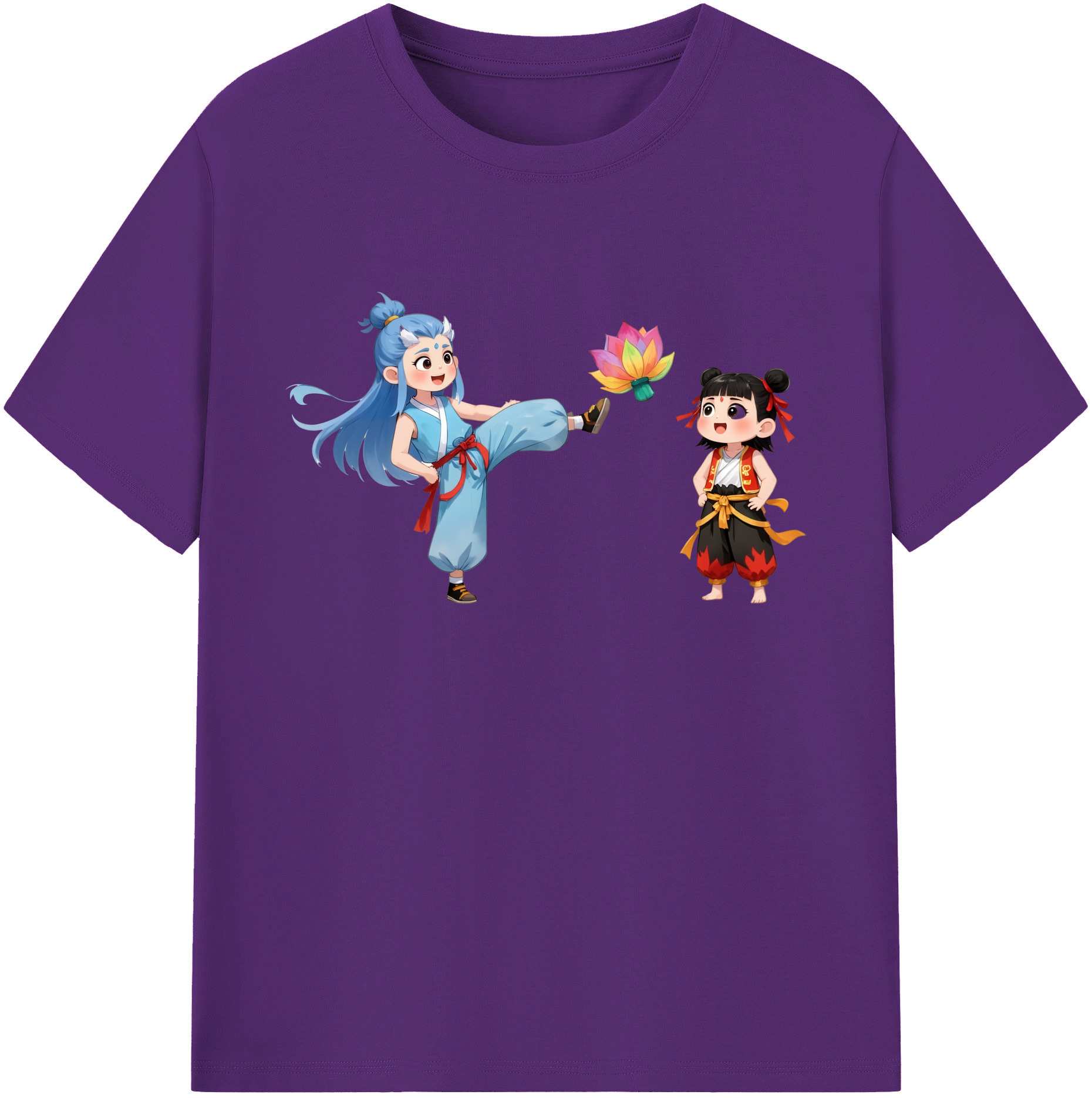 （画像用） Ne Zha 2 ナタ 魔童の大暴れ 綿100％ メンズ半袖Tシャツ｜肌触りやわらか＆通気性
