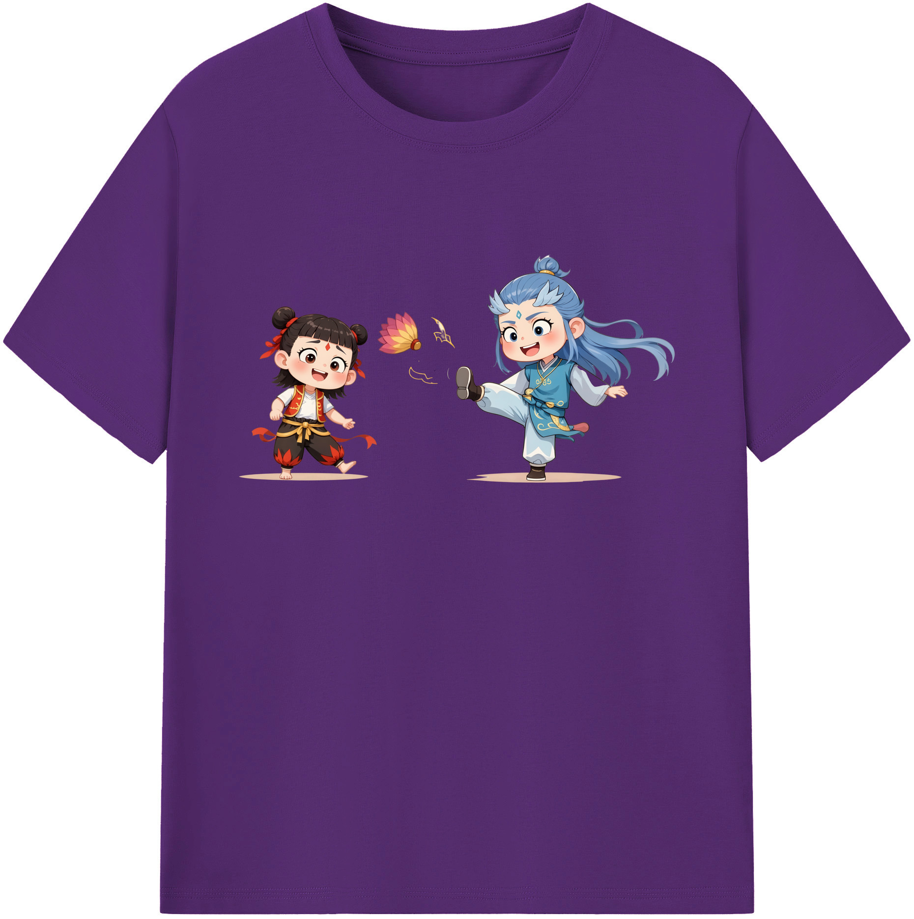 （画像用） Ne Zha 2 ナタ 魔童の大暴れ 綿100％ メンズ半袖Tシャツ｜肌触りやわらか＆通気性