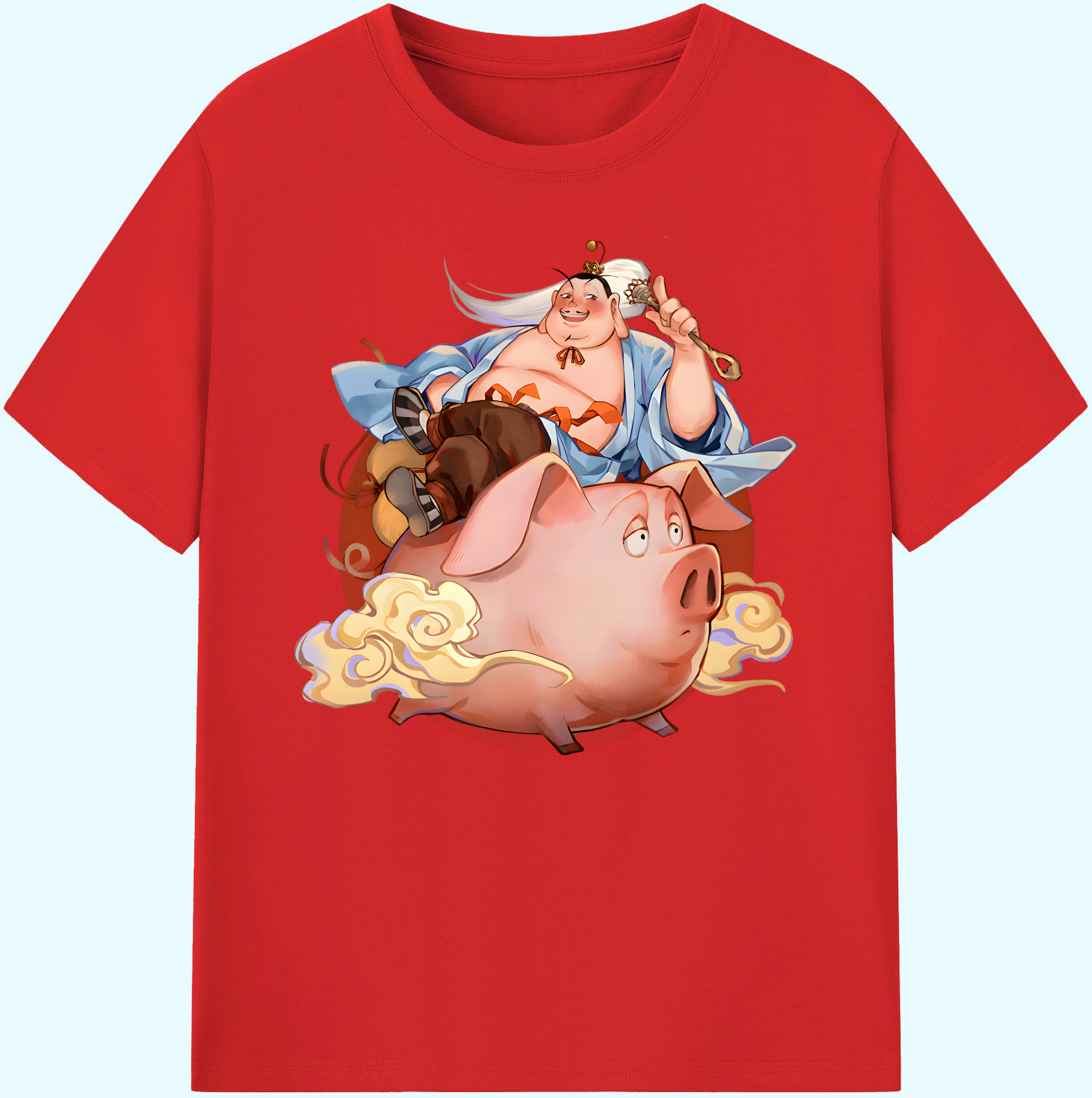 （画像用） Ne Zha 2 ナタ 魔童の大暴れ 綿100％ メンズ半袖Tシャツ｜肌触りやわらか＆通気性