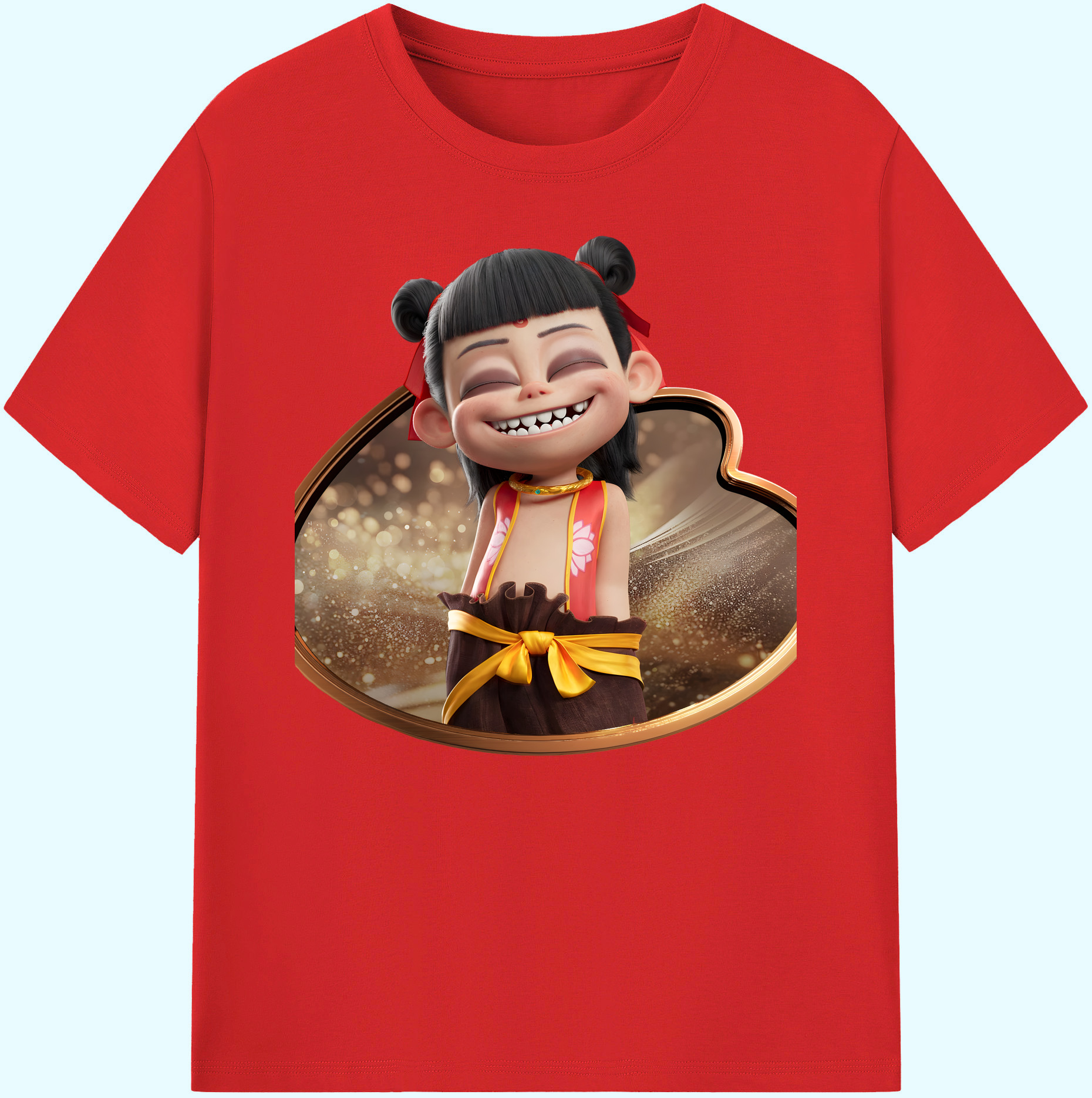 （画像用） Ne Zha 2 ナタ 魔童の大暴れ 綿100％ メンズ半袖Tシャツ｜肌触りやわらか＆通気性