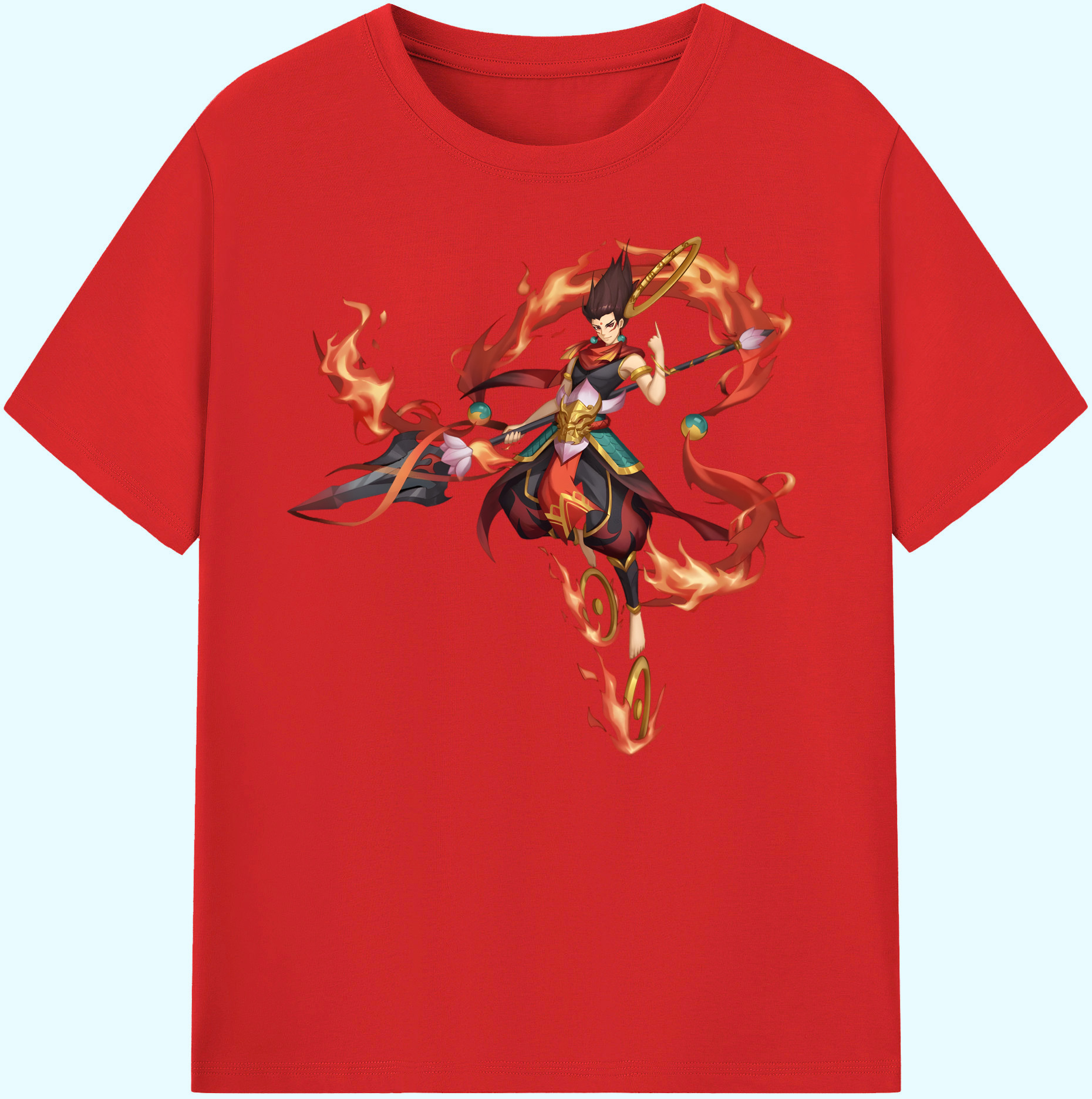 （画像用） Ne Zha 2 ナタ 魔童の大暴れ 綿100％ メンズ半袖Tシャツ｜肌触りやわらか＆通気性
