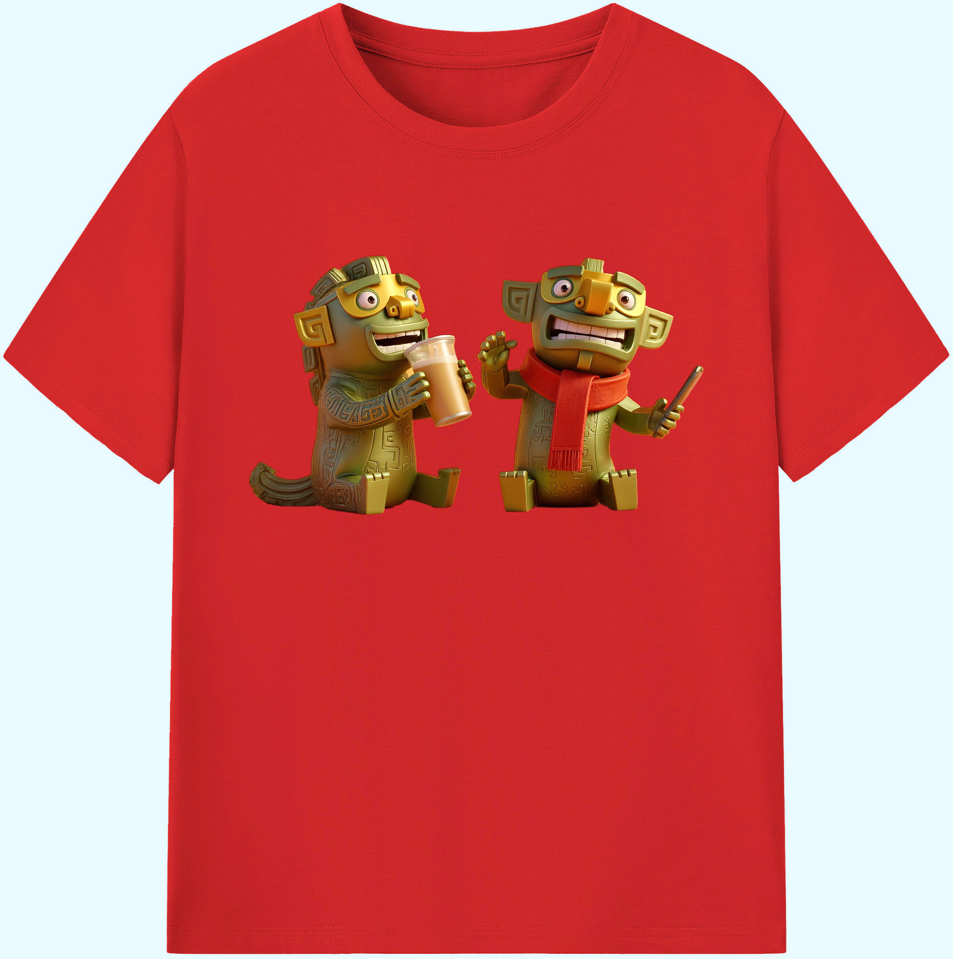 （画像用） Ne Zha 2 ナタ 魔童の大暴れ 綿100％ メンズ半袖Tシャツ｜肌触りやわらか＆通気性