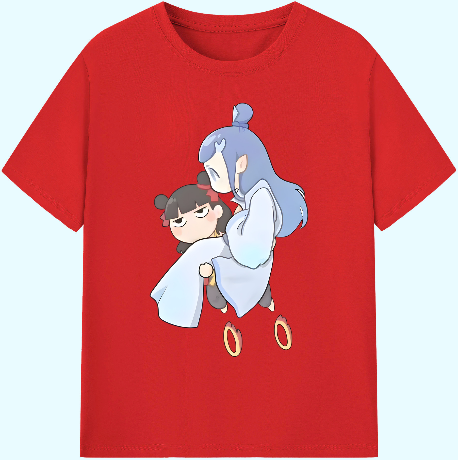 （画像用） Ne Zha 2 ナタ 魔童の大暴れ 綿100％ メンズ半袖Tシャツ｜肌触りやわらか＆通気性