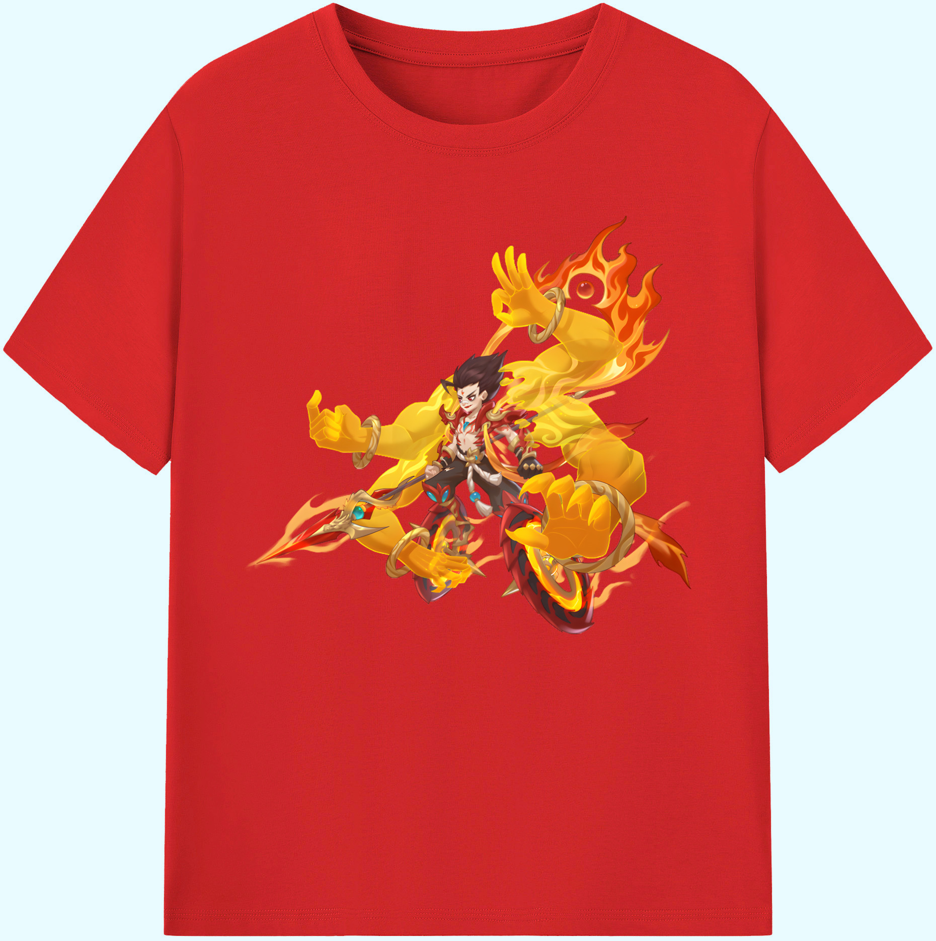 （画像用） Ne Zha 2 ナタ 魔童の大暴れ 綿100％ メンズ半袖Tシャツ｜肌触りやわらか＆通気性