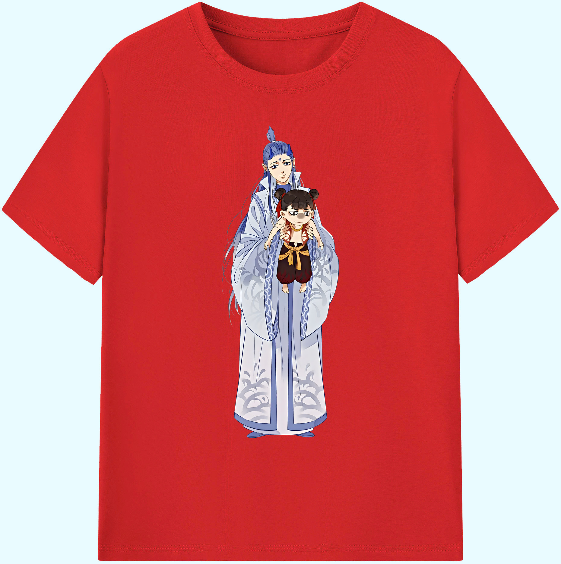 （画像用） Ne Zha 2 ナタ 魔童の大暴れ 綿100％ メンズ半袖Tシャツ｜肌触りやわらか＆通気性
