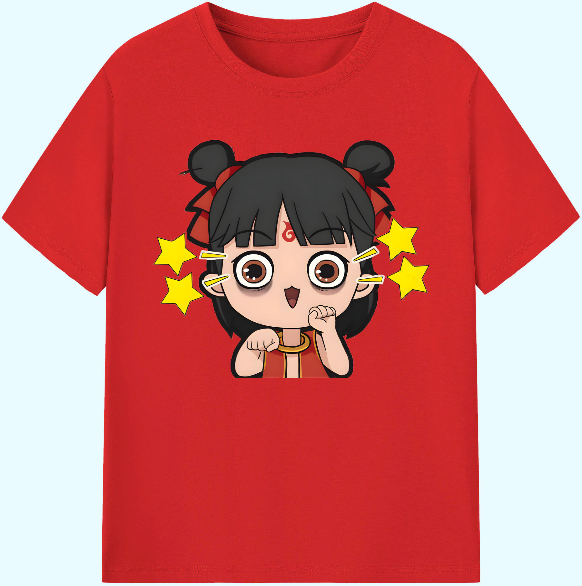 （画像用） Ne Zha 2 ナタ 魔童の大暴れ 綿100％ メンズ半袖Tシャツ｜肌触りやわらか＆通気性