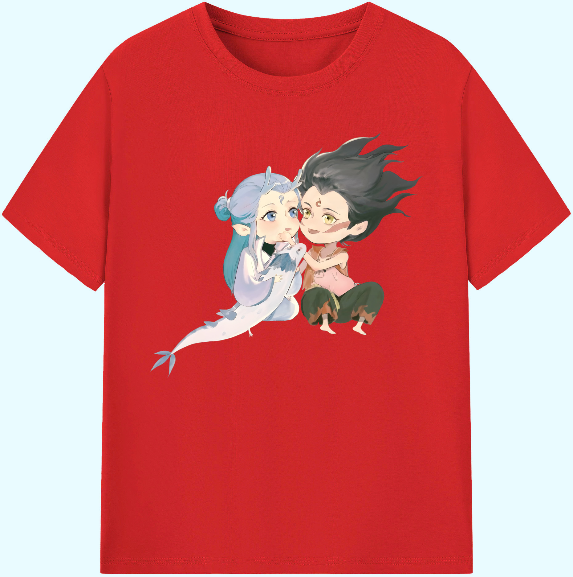 （画像用） Ne Zha 2 ナタ 魔童の大暴れ 綿100％ メンズ半袖Tシャツ｜肌触りやわらか＆通気性