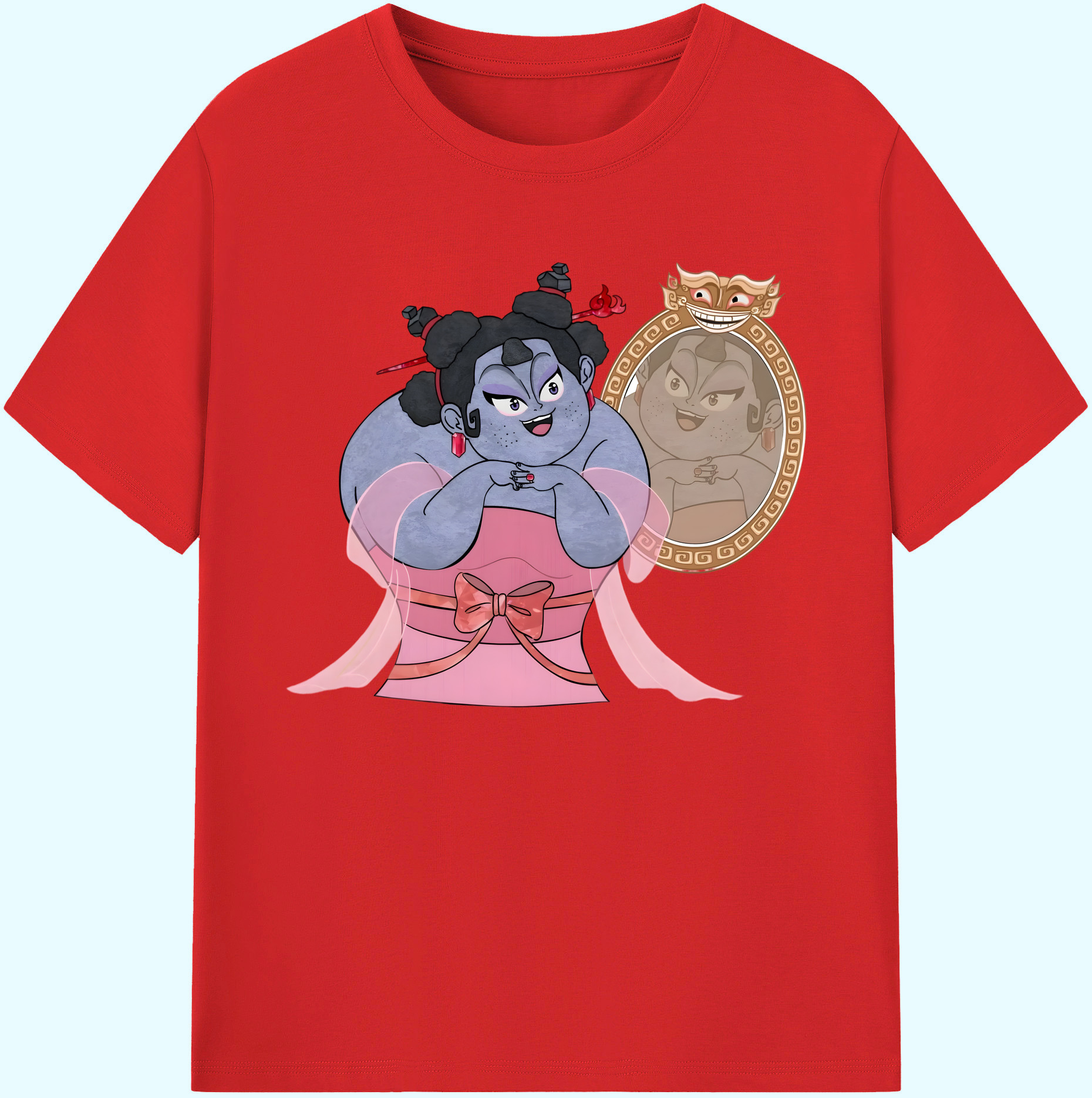 （画像用） Ne Zha 2 ナタ 魔童の大暴れ 綿100％ メンズ半袖Tシャツ｜肌触りやわらか＆通気性