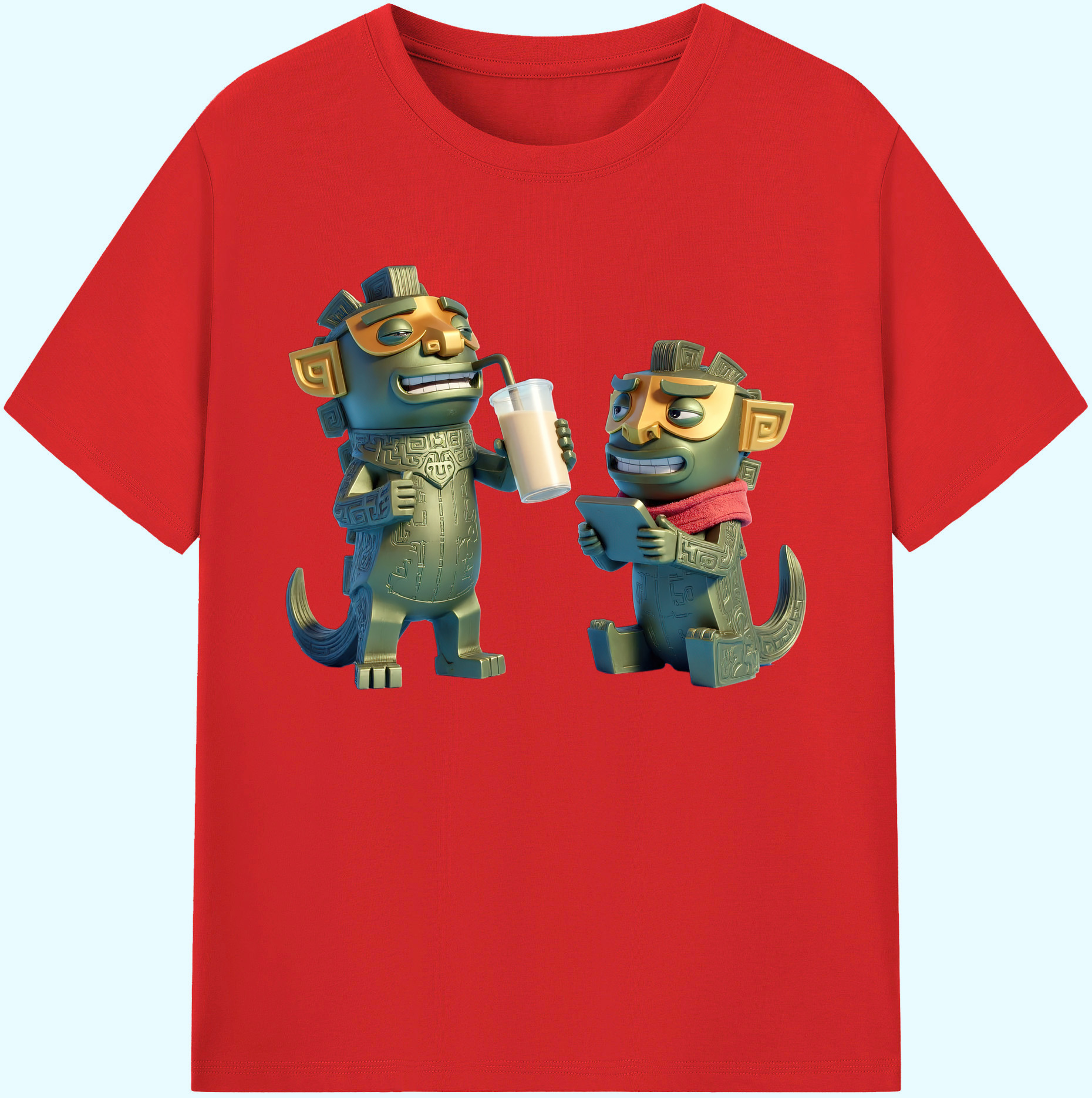 （画像用） Ne Zha 2 ナタ 魔童の大暴れ 綿100％ メンズ半袖Tシャツ｜肌触りやわらか＆通気性