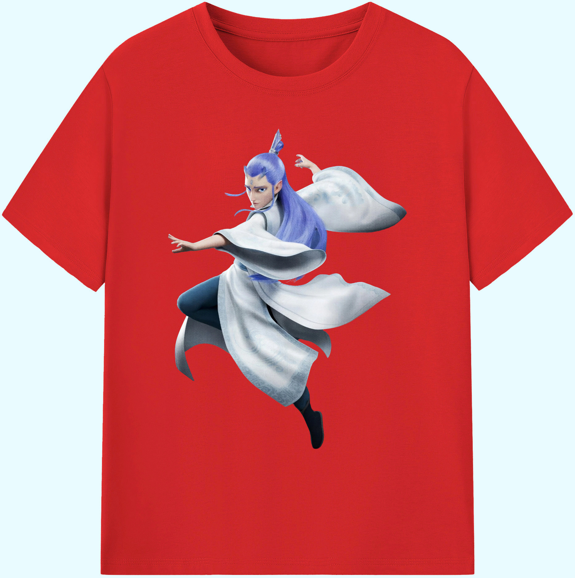 （画像用） Ne Zha 2 ナタ 魔童の大暴れ 綿100％ メンズ半袖Tシャツ｜肌触りやわらか＆通気性