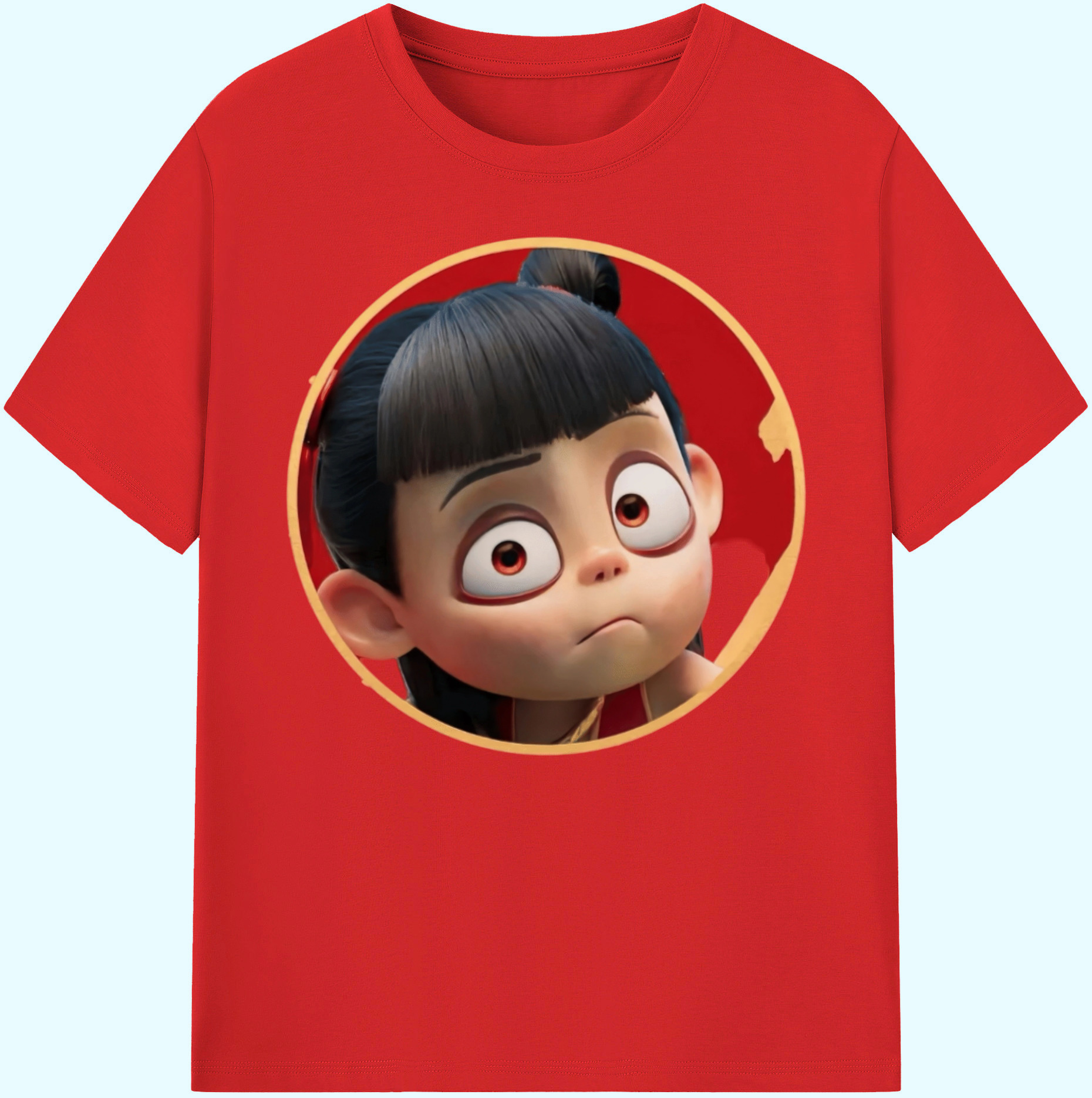 （画像用） Ne Zha 2 ナタ 魔童の大暴れ 綿100％ メンズ半袖Tシャツ｜肌触りやわらか＆通気性