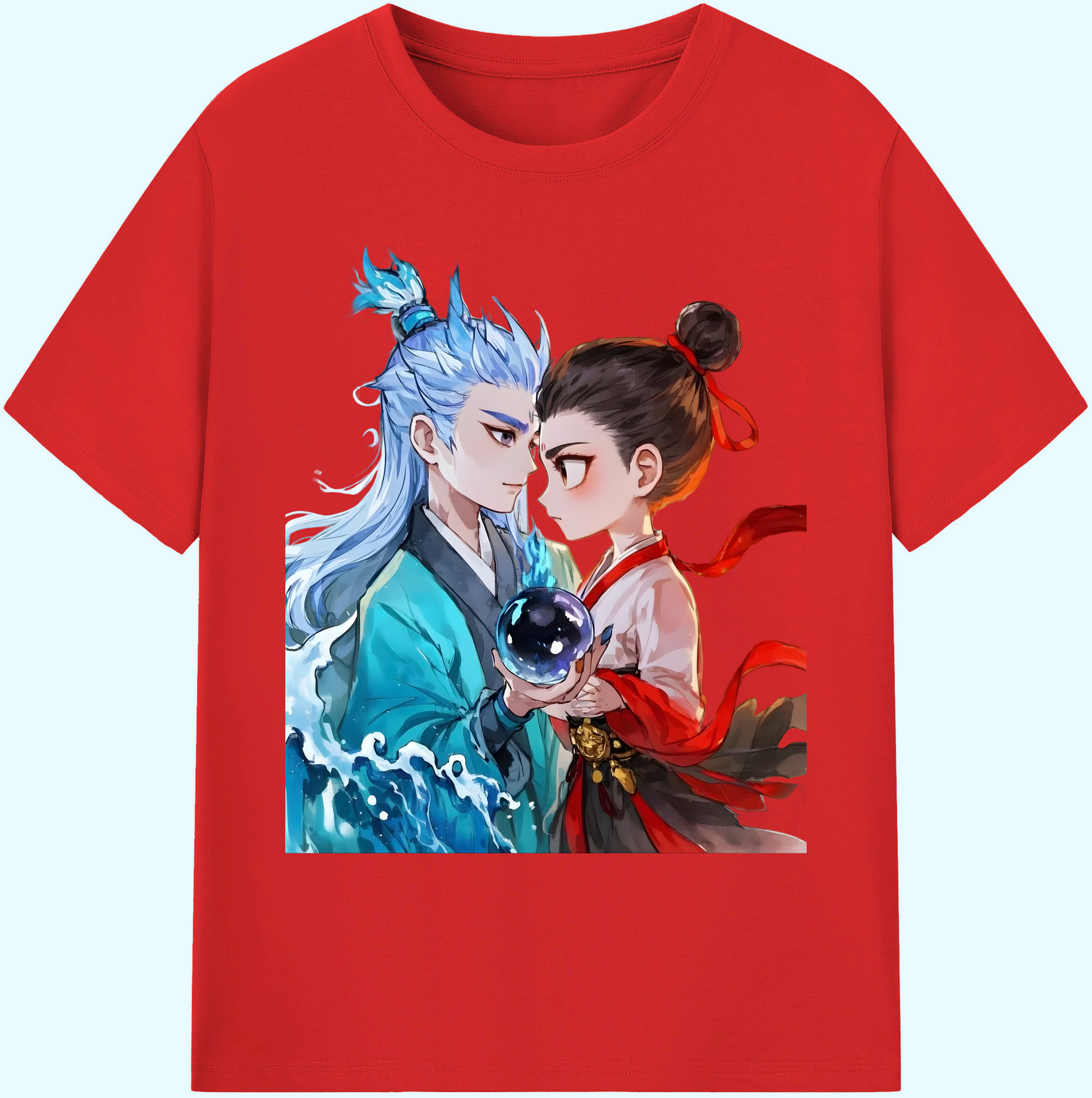 （画像用） Ne Zha 2 ナタ 魔童の大暴れ 綿100％ メンズ半袖Tシャツ｜肌触りやわらか＆通気性