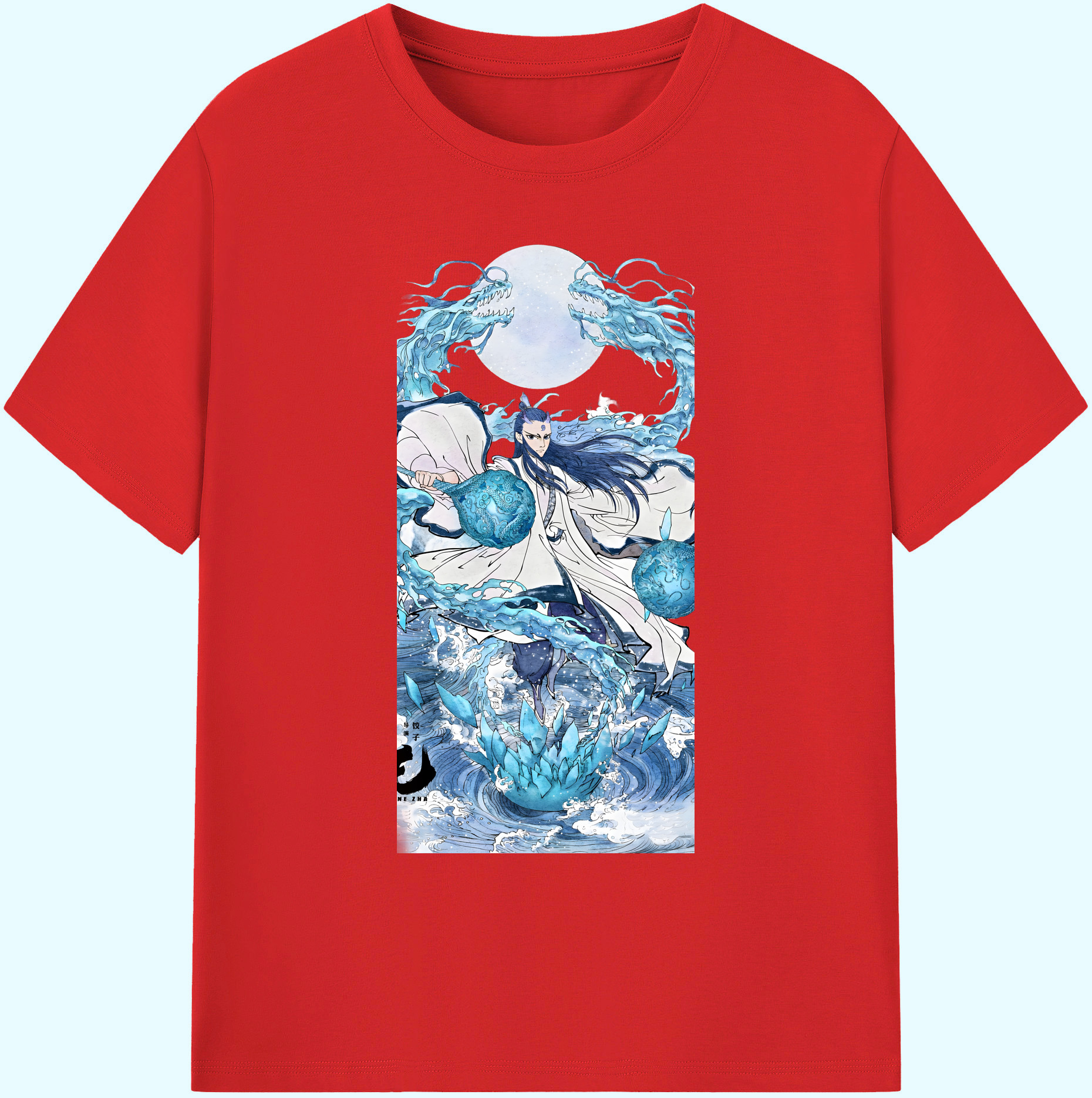（画像用） Ne Zha 2 ナタ 魔童の大暴れ 綿100％ メンズ半袖Tシャツ｜肌触りやわらか＆通気性