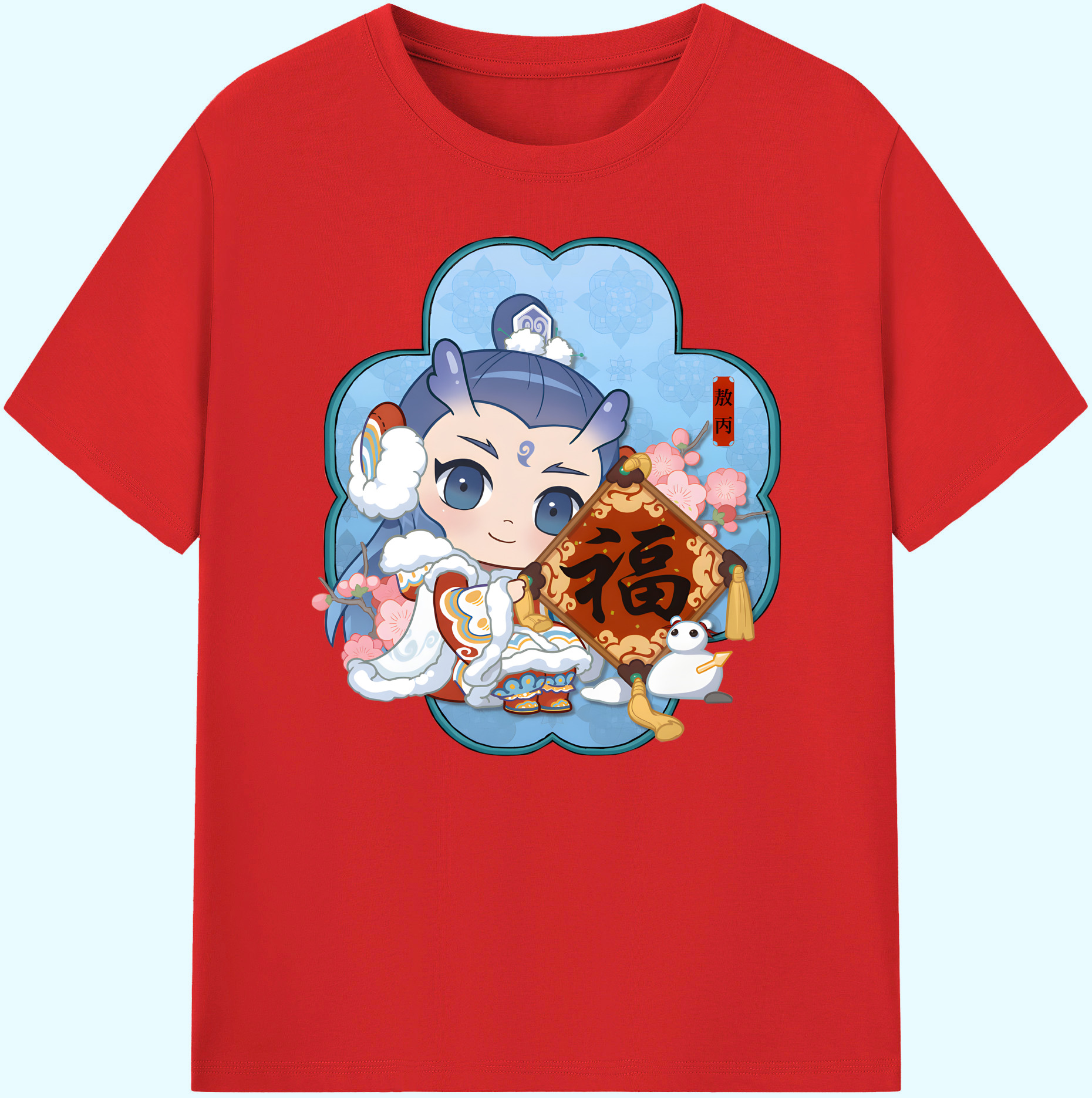 （画像用） Ne Zha 2 ナタ 魔童の大暴れ 綿100％ メンズ半袖Tシャツ｜肌触りやわらか＆通気性