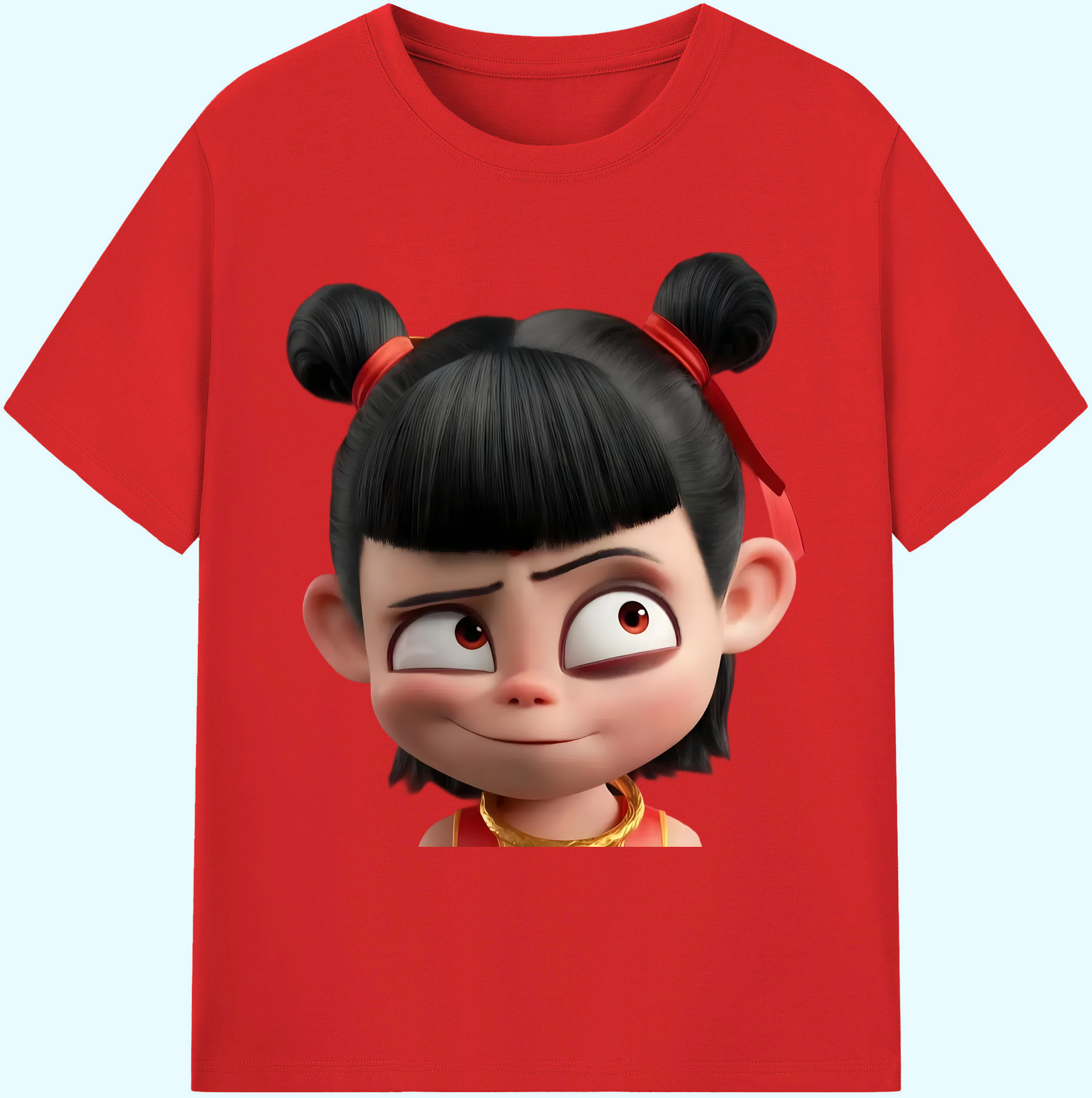 （画像用） Ne Zha 2 ナタ 魔童の大暴れ 綿100％ メンズ半袖Tシャツ｜肌触りやわらか＆通気性