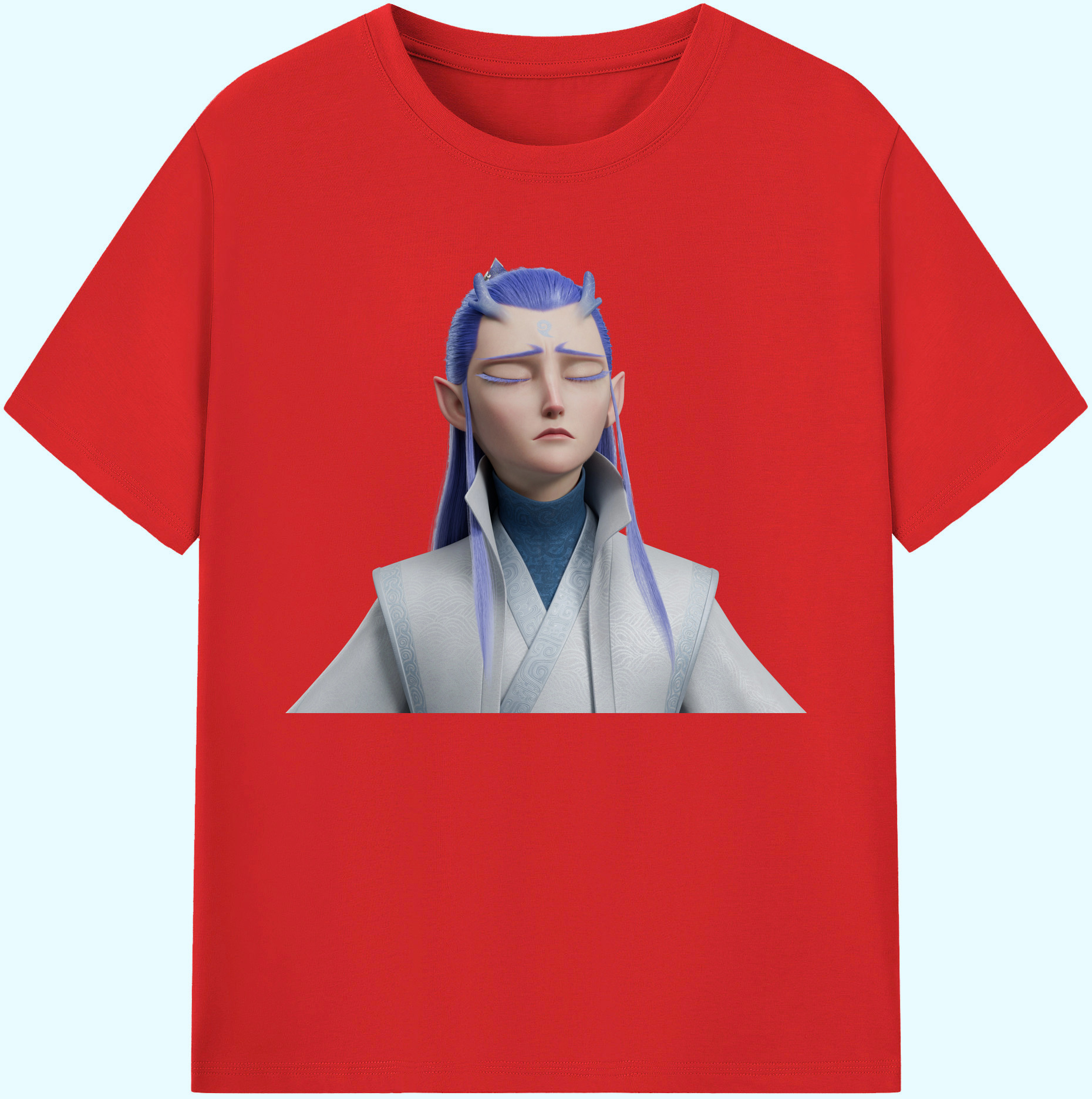 （画像用） Ne Zha 2 ナタ 魔童の大暴れ 綿100％ メンズ半袖Tシャツ｜肌触りやわらか＆通気性