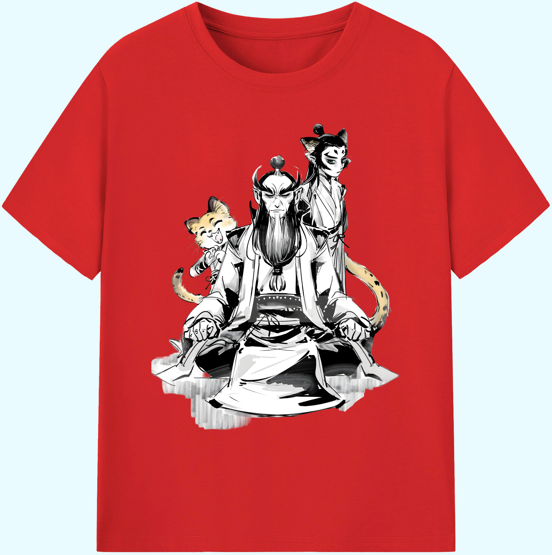 （画像用） Ne Zha 2 ナタ 魔童の大暴れ 綿100％ メンズ半袖Tシャツ｜肌触りやわらか＆通気性