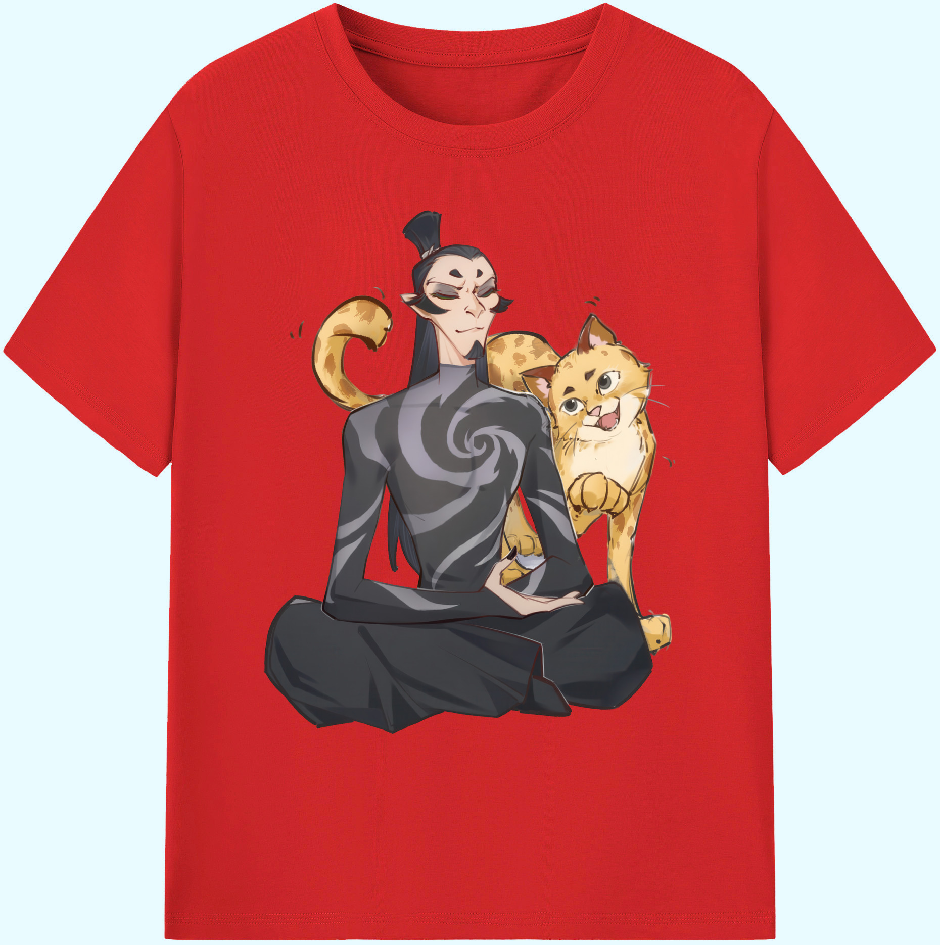 （画像用） Ne Zha 2 ナタ 魔童の大暴れ 綿100％ メンズ半袖Tシャツ｜肌触りやわらか＆通気性