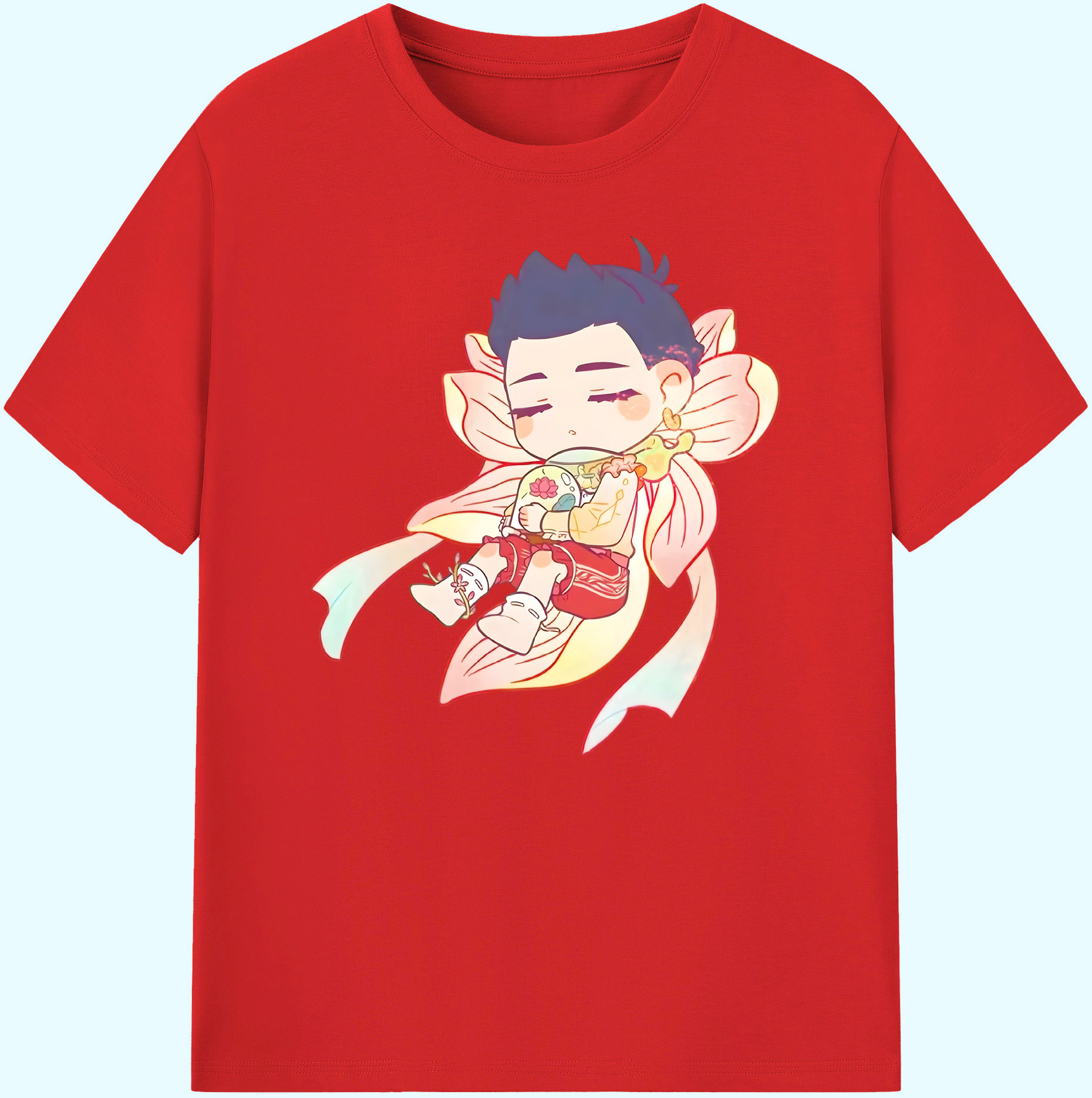 （画像用） Ne Zha 2 ナタ 魔童の大暴れ 綿100％ メンズ半袖Tシャツ｜肌触りやわらか＆通気性