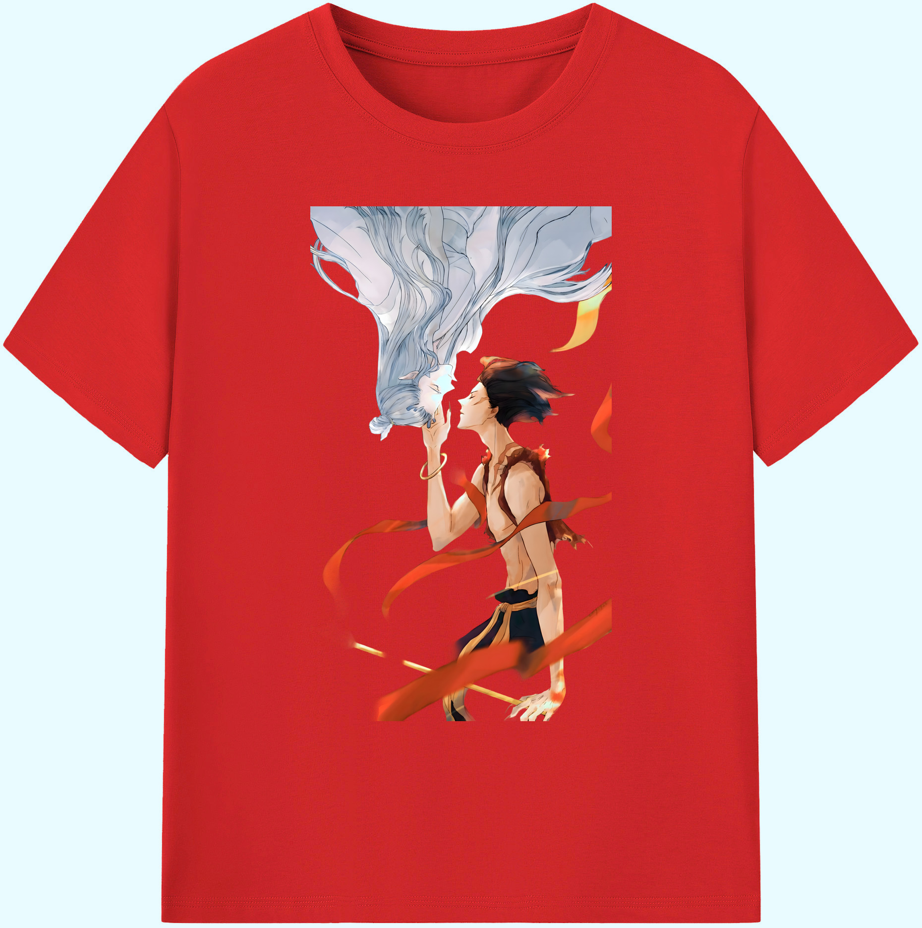 （画像用） Ne Zha 2 ナタ 魔童の大暴れ 綿100％ メンズ半袖Tシャツ｜肌触りやわらか＆通気性