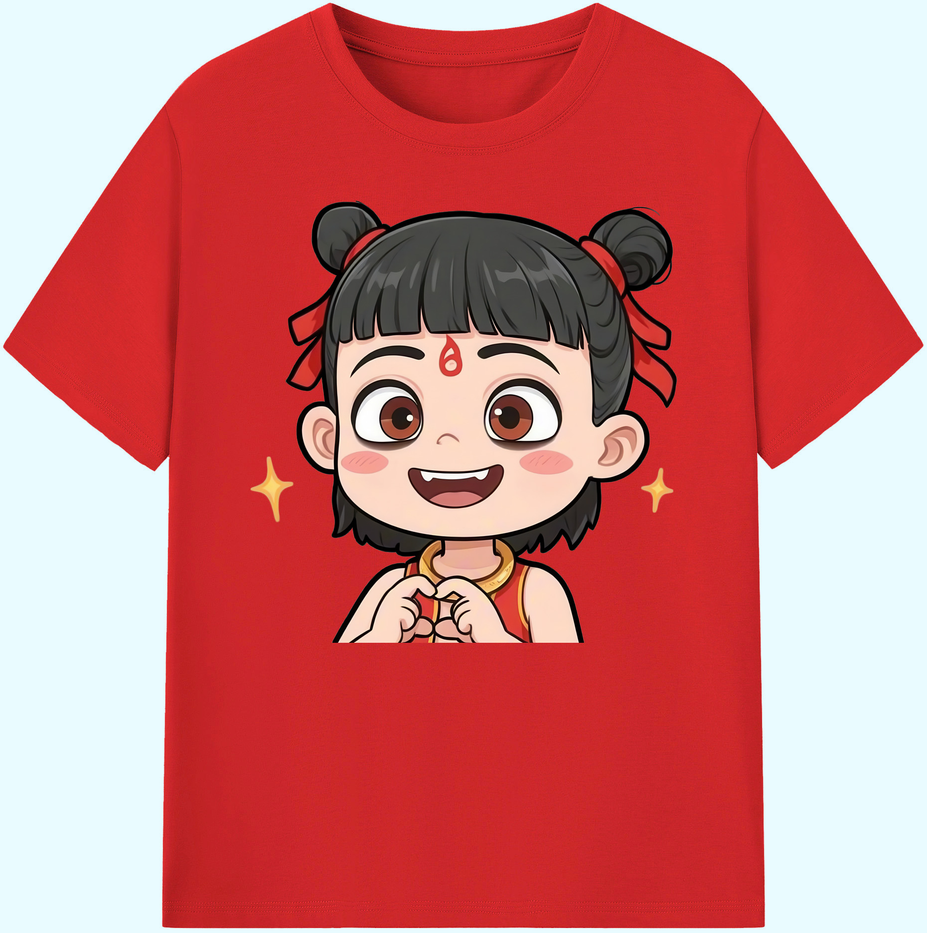 （画像用） Ne Zha 2 ナタ 魔童の大暴れ 綿100％ メンズ半袖Tシャツ｜肌触りやわらか＆通気性