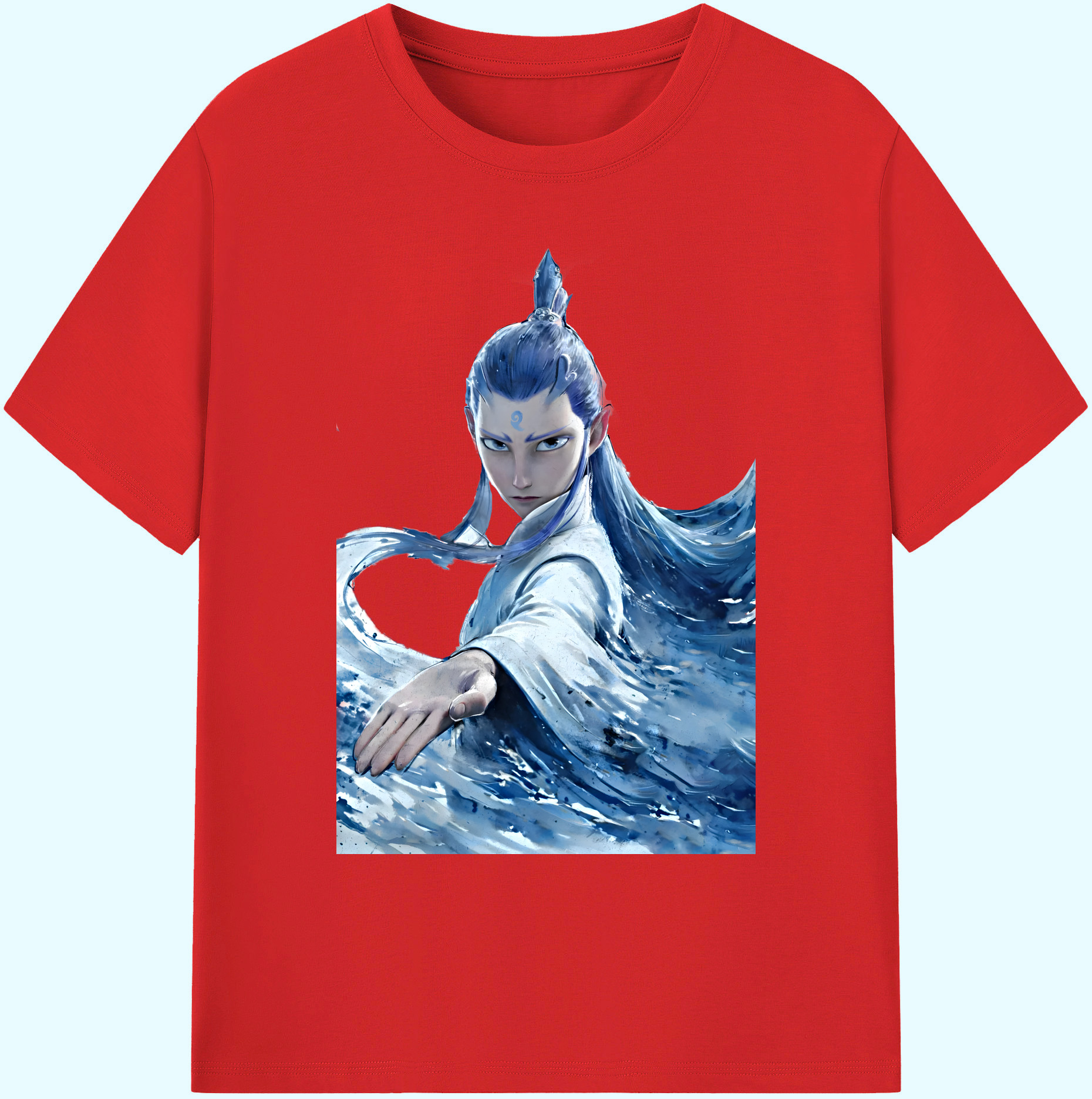 （画像用） Ne Zha 2 ナタ 魔童の大暴れ 綿100％ メンズ半袖Tシャツ｜肌触りやわらか＆通気性
