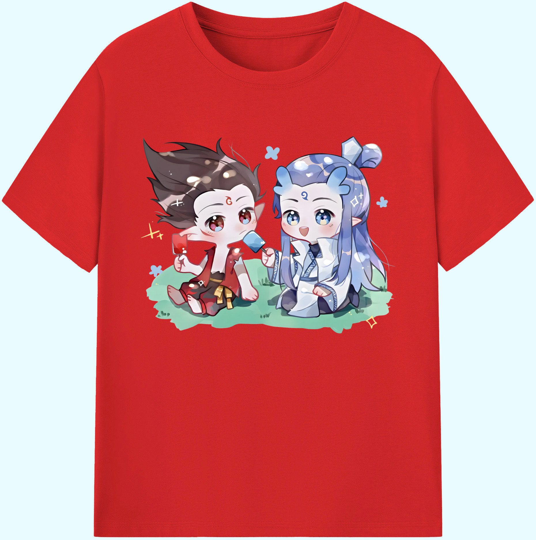 （画像用） Ne Zha 2 ナタ 魔童の大暴れ 綿100％ メンズ半袖Tシャツ｜肌触りやわらか＆通気性