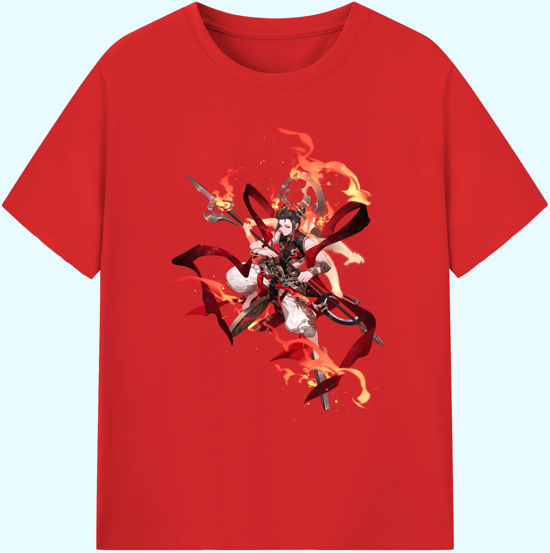 （画像用） Ne Zha 2 ナタ 魔童の大暴れ 綿100％ メンズ半袖Tシャツ｜肌触りやわらか＆通気性