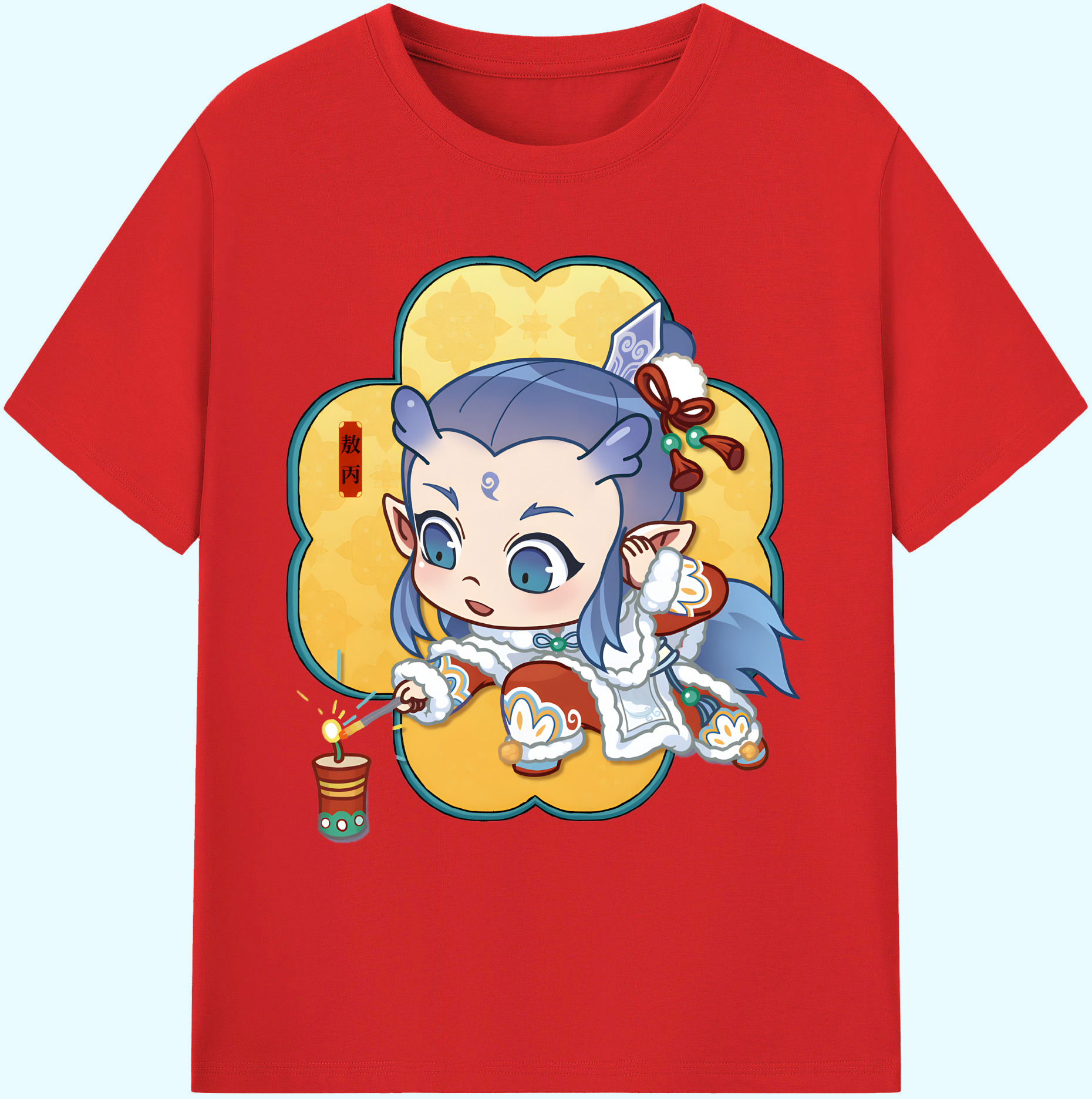（画像用） Ne Zha 2 ナタ 魔童の大暴れ 綿100％ メンズ半袖Tシャツ｜肌触りやわらか＆通気性