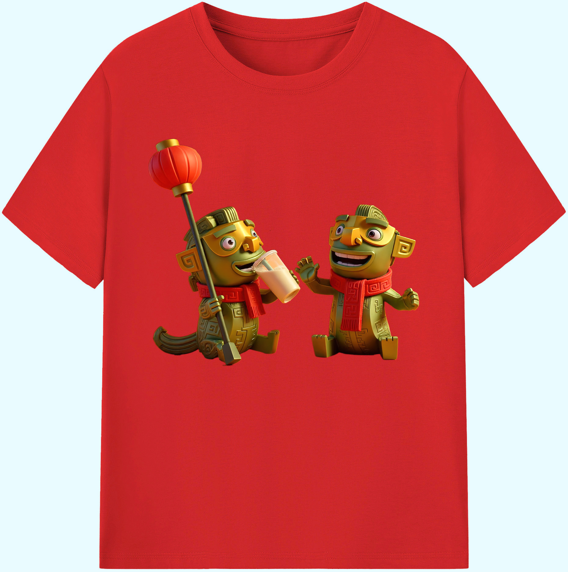 （画像用） Ne Zha 2 ナタ 魔童の大暴れ 綿100％ メンズ半袖Tシャツ｜肌触りやわらか＆通気性
