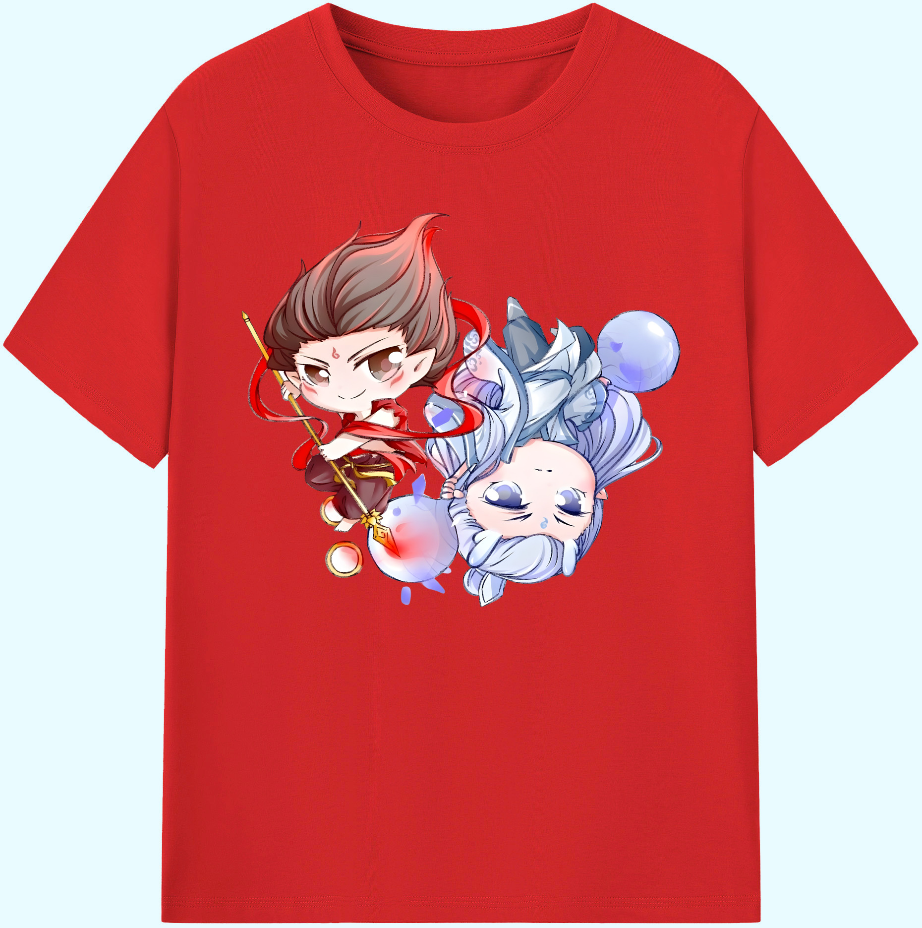 （画像用） Ne Zha 2 ナタ 魔童の大暴れ 綿100％ メンズ半袖Tシャツ｜肌触りやわらか＆通気性