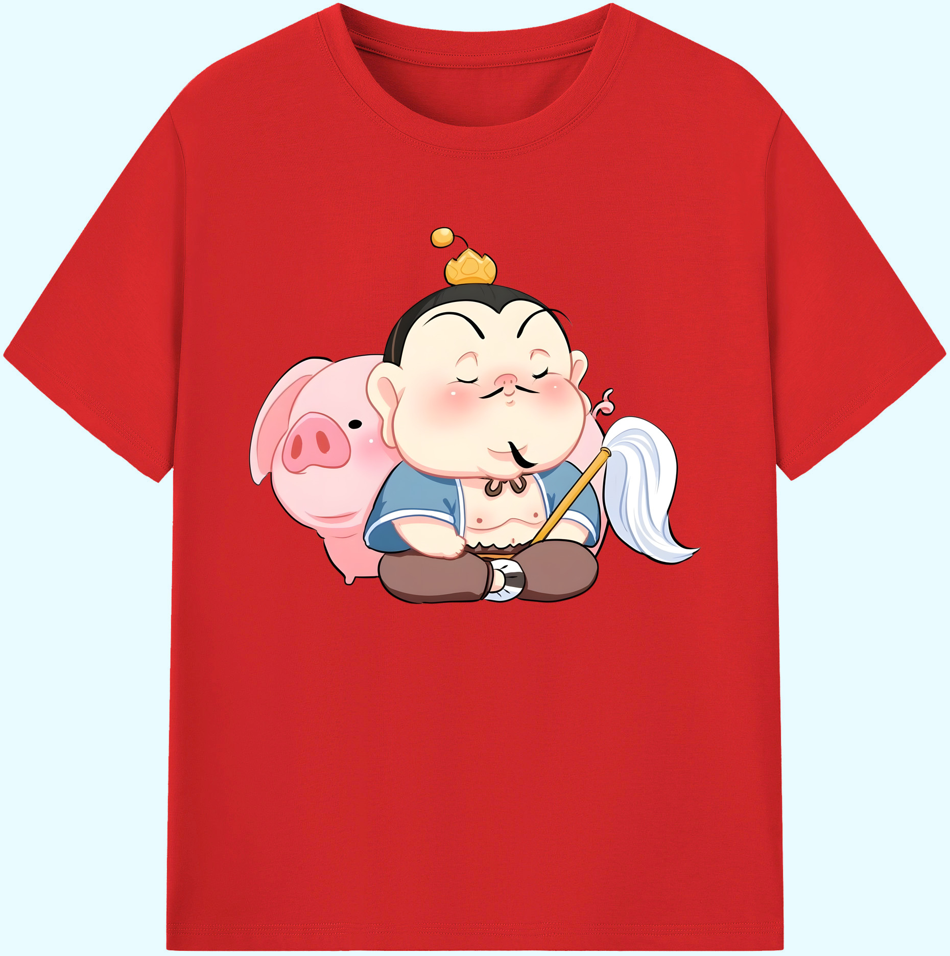 （画像用） Ne Zha 2 ナタ 魔童の大暴れ 綿100％ メンズ半袖Tシャツ｜肌触りやわらか＆通気性