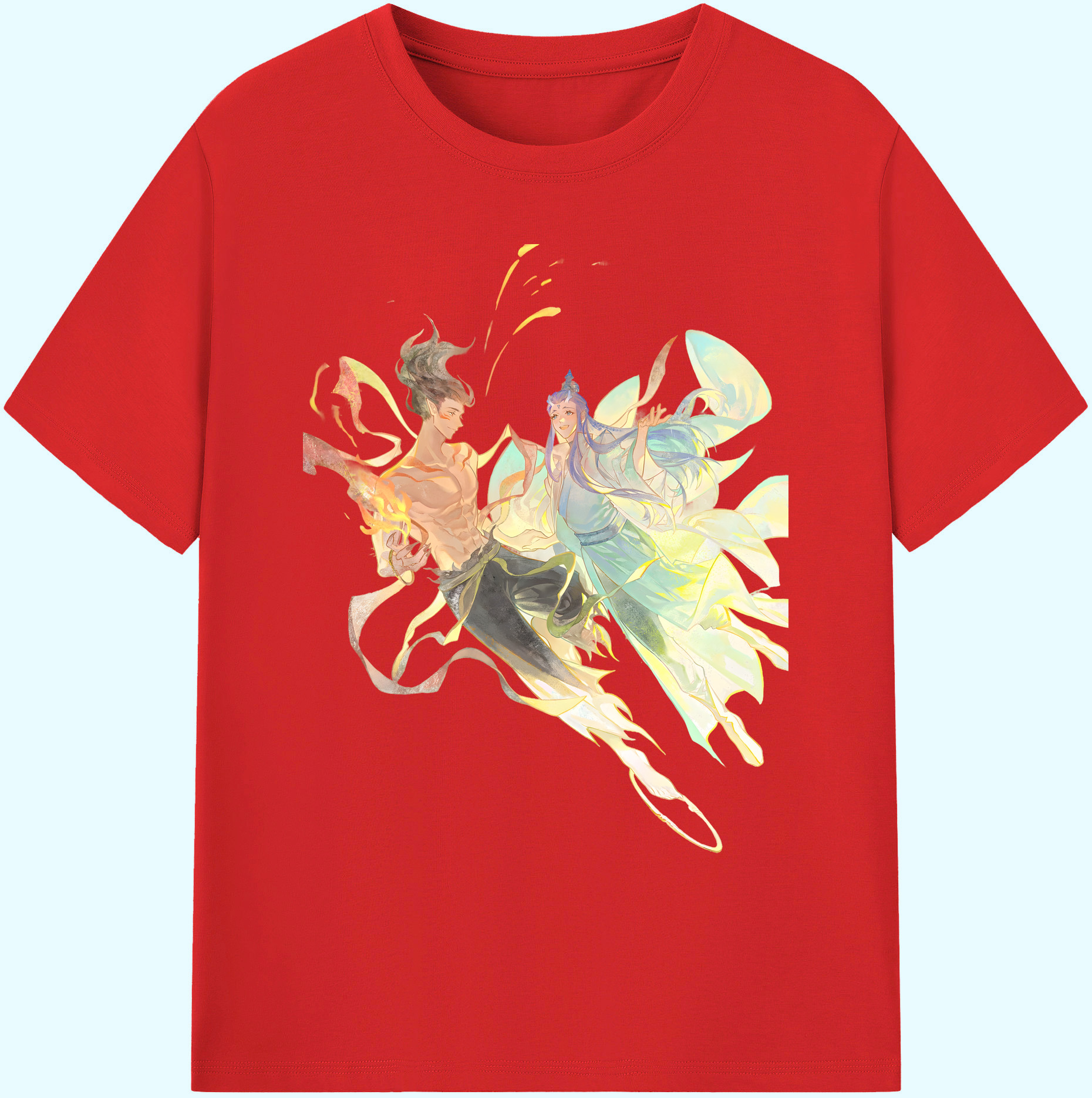 （画像用） Ne Zha 2 ナタ 魔童の大暴れ 綿100％ メンズ半袖Tシャツ｜肌触りやわらか＆通気性
