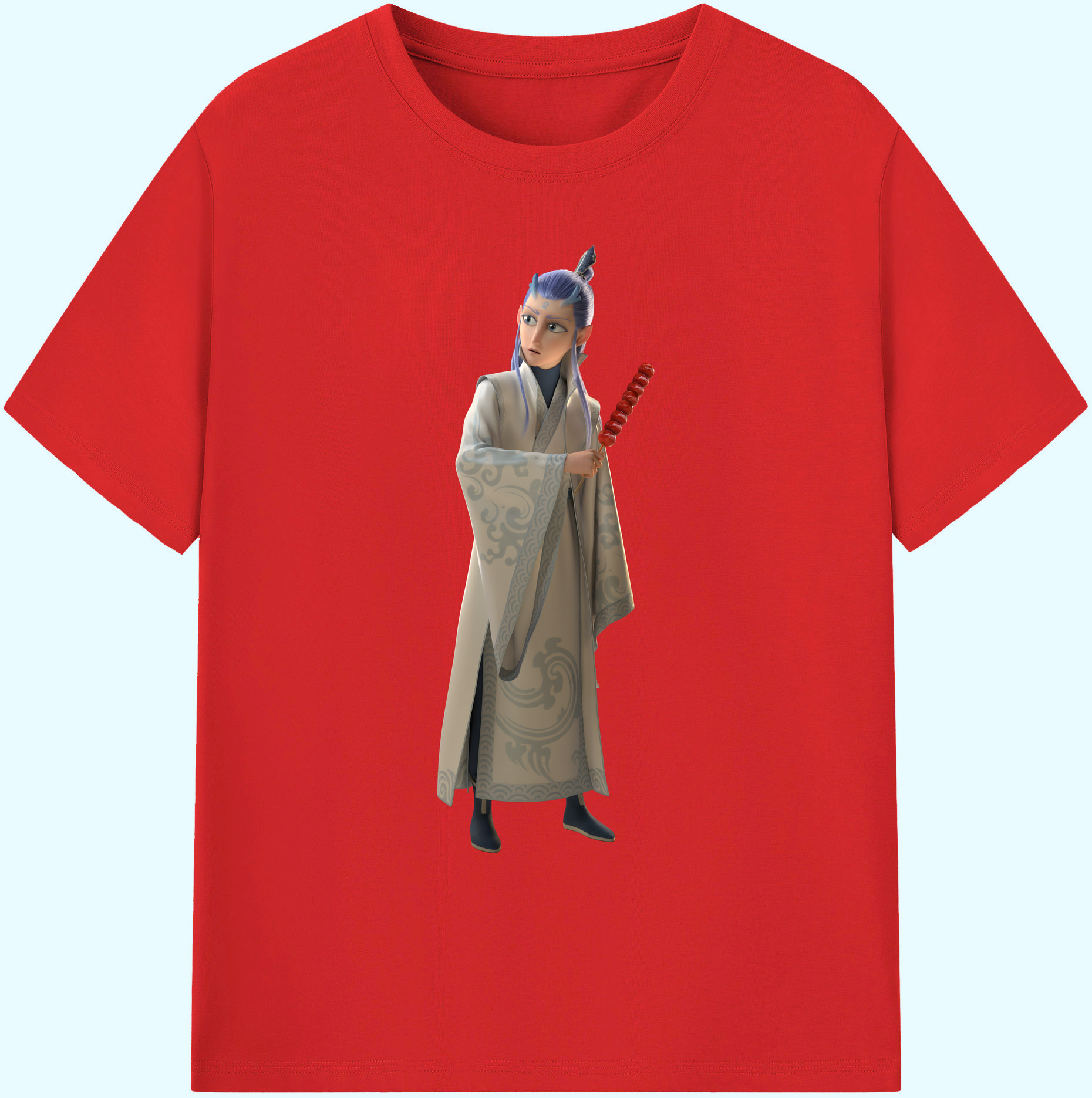 （画像用） Ne Zha 2 ナタ 魔童の大暴れ 綿100％ メンズ半袖Tシャツ｜肌触りやわらか＆通気性