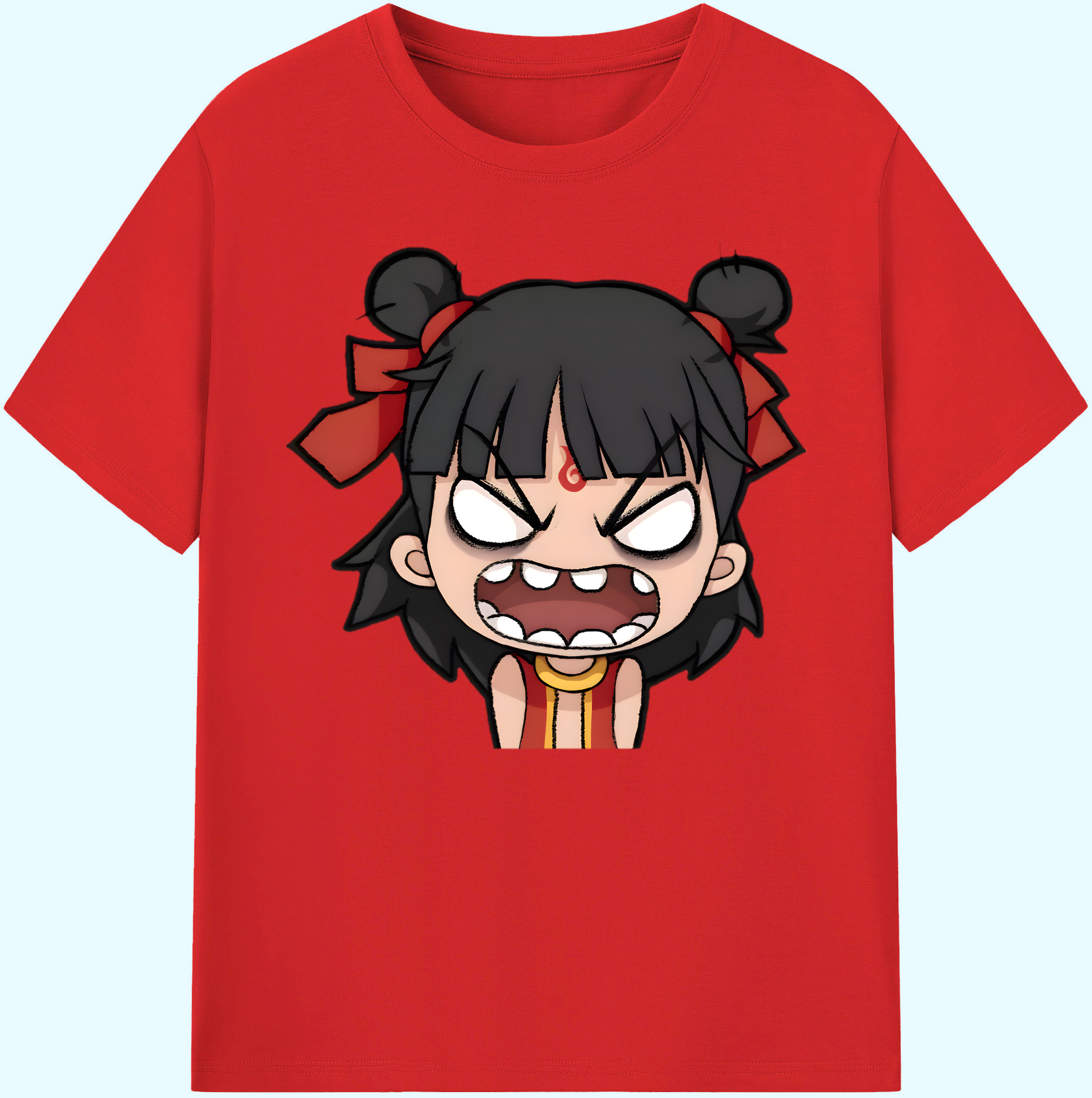 （画像用） Ne Zha 2 ナタ 魔童の大暴れ 綿100％ メンズ半袖Tシャツ｜肌触りやわらか＆通気性