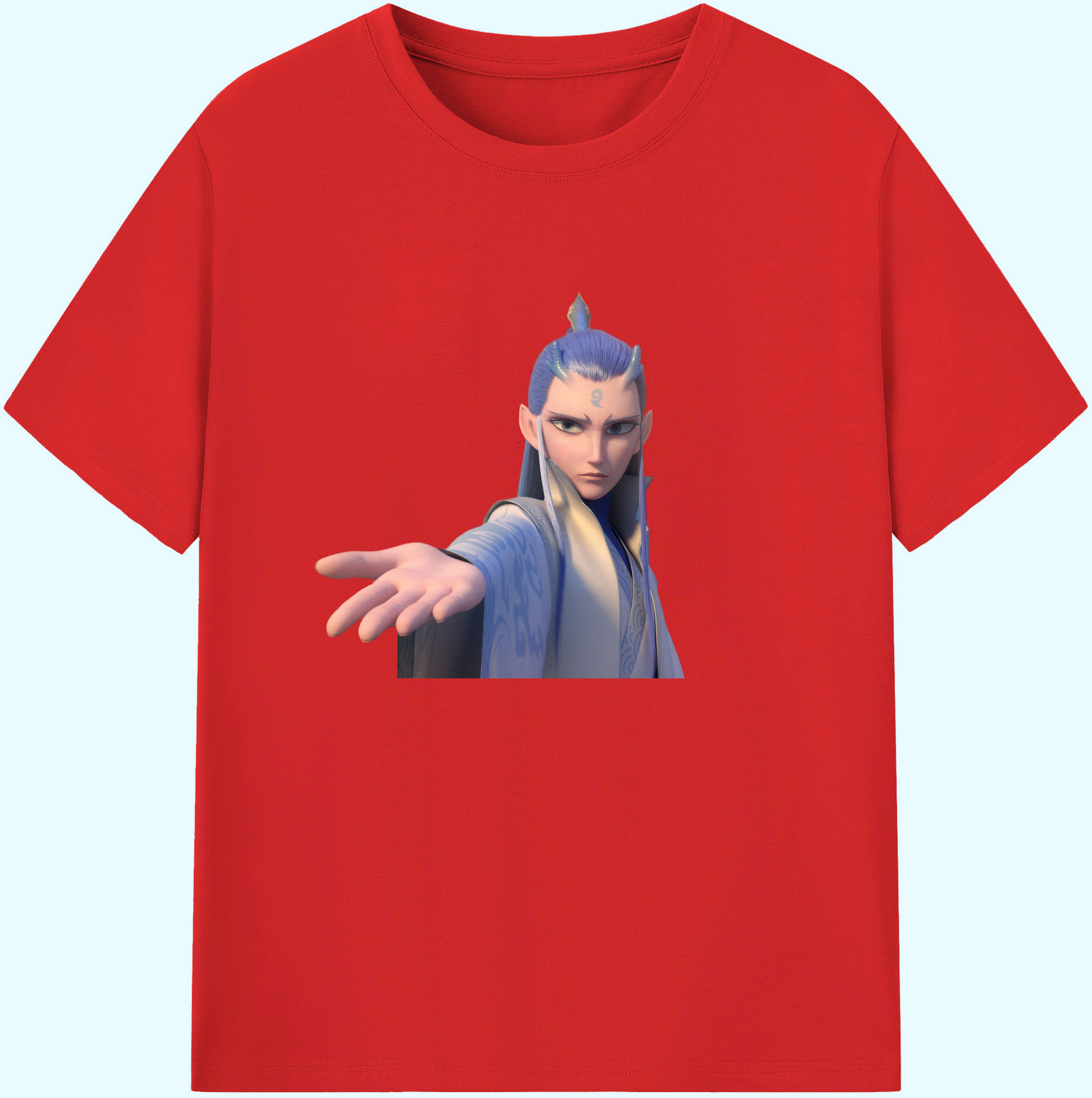 （画像用） Ne Zha 2 ナタ 魔童の大暴れ 綿100％ メンズ半袖Tシャツ｜肌触りやわらか＆通気性