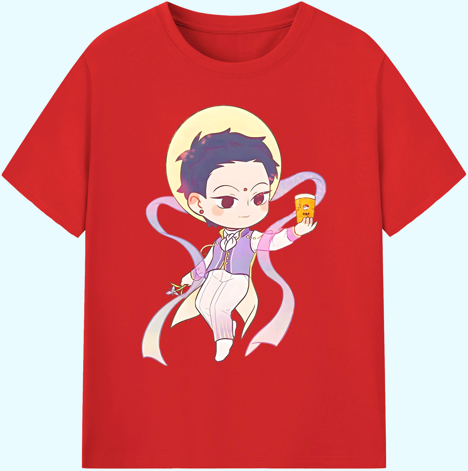 （画像用） Ne Zha 2 ナタ 魔童の大暴れ 綿100％ メンズ半袖Tシャツ｜肌触りやわらか＆通気性