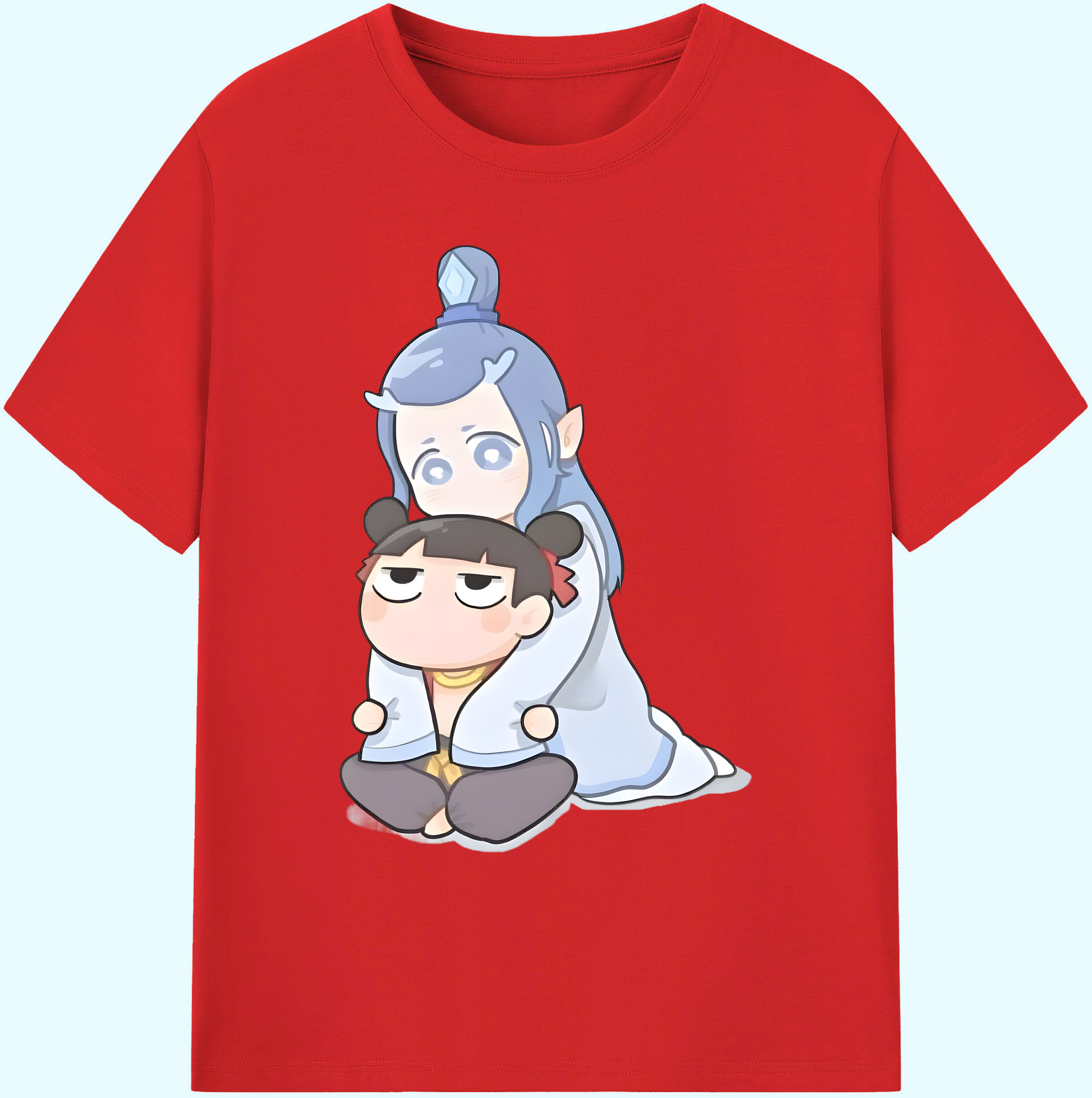 （画像用） Ne Zha 2 ナタ 魔童の大暴れ 綿100％ メンズ半袖Tシャツ｜肌触りやわらか＆通気性