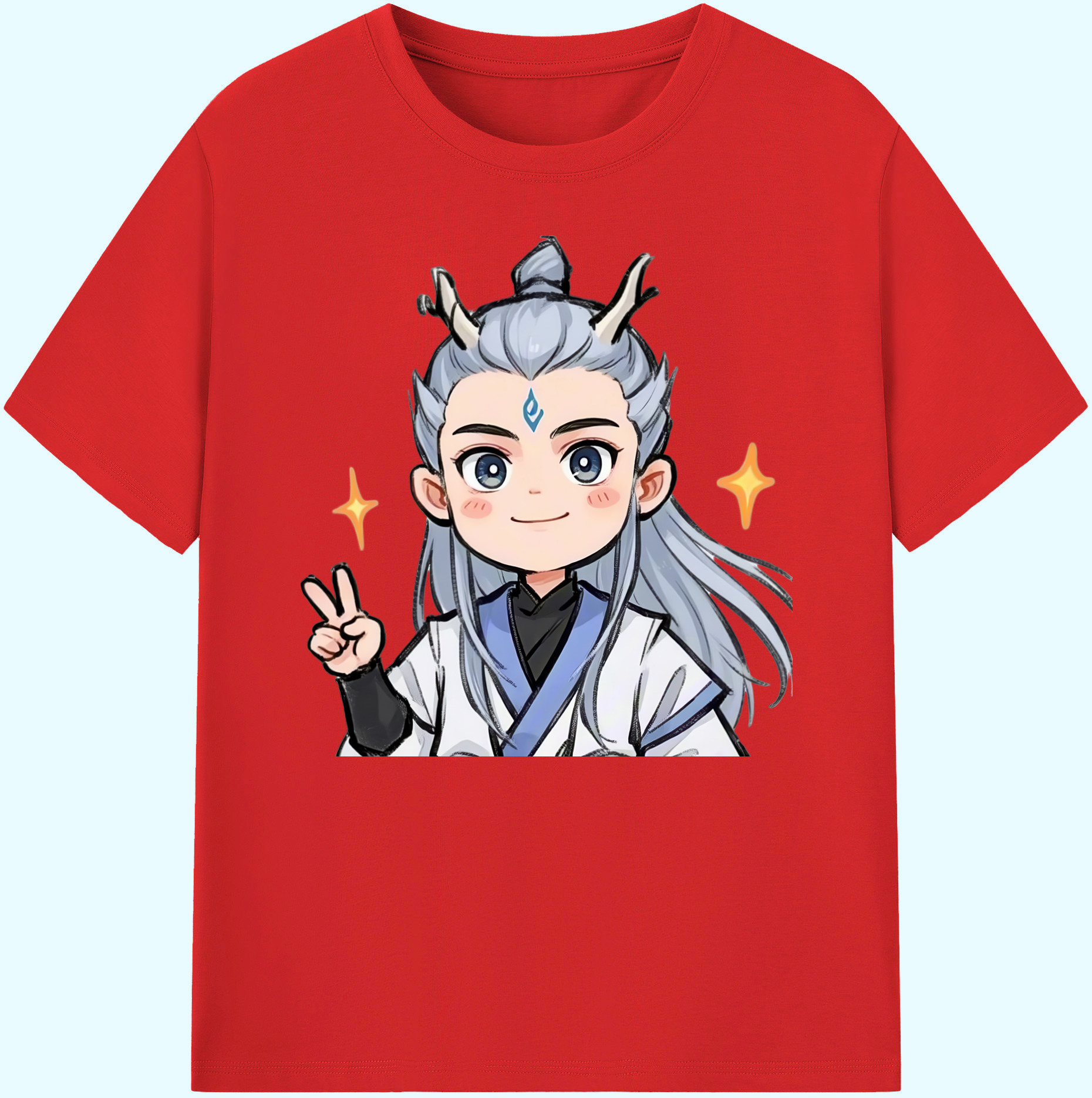 （画像用） Ne Zha 2 ナタ 魔童の大暴れ 綿100％ メンズ半袖Tシャツ｜肌触りやわらか＆通気性