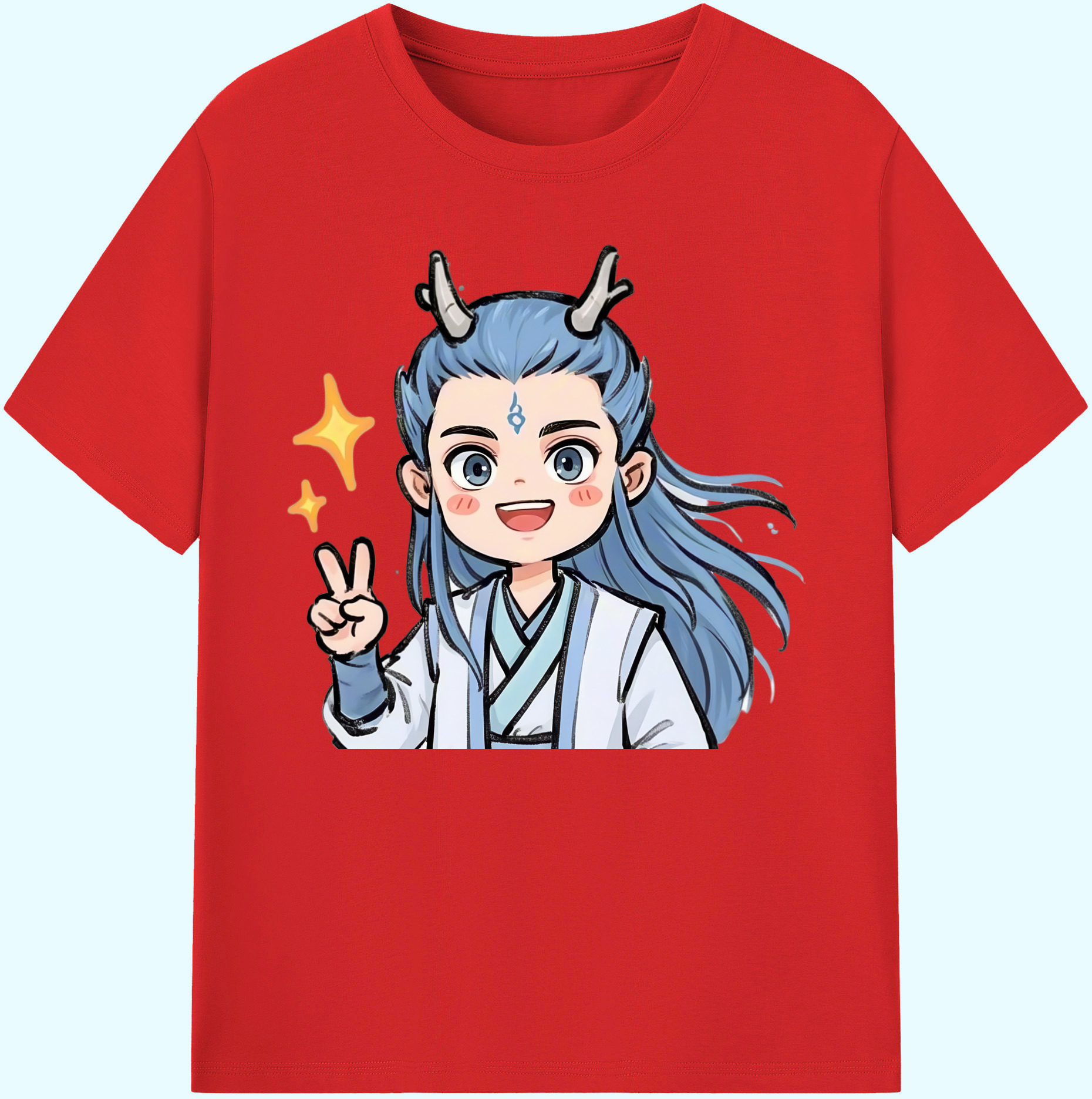 （画像用） Ne Zha 2 ナタ 魔童の大暴れ 綿100％ メンズ半袖Tシャツ｜肌触りやわらか＆通気性