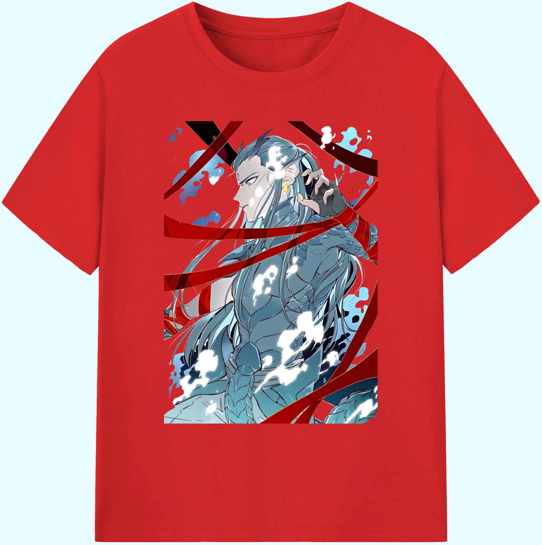 （画像用） Ne Zha 2 ナタ 魔童の大暴れ 綿100％ メンズ半袖Tシャツ｜肌触りやわらか＆通気性