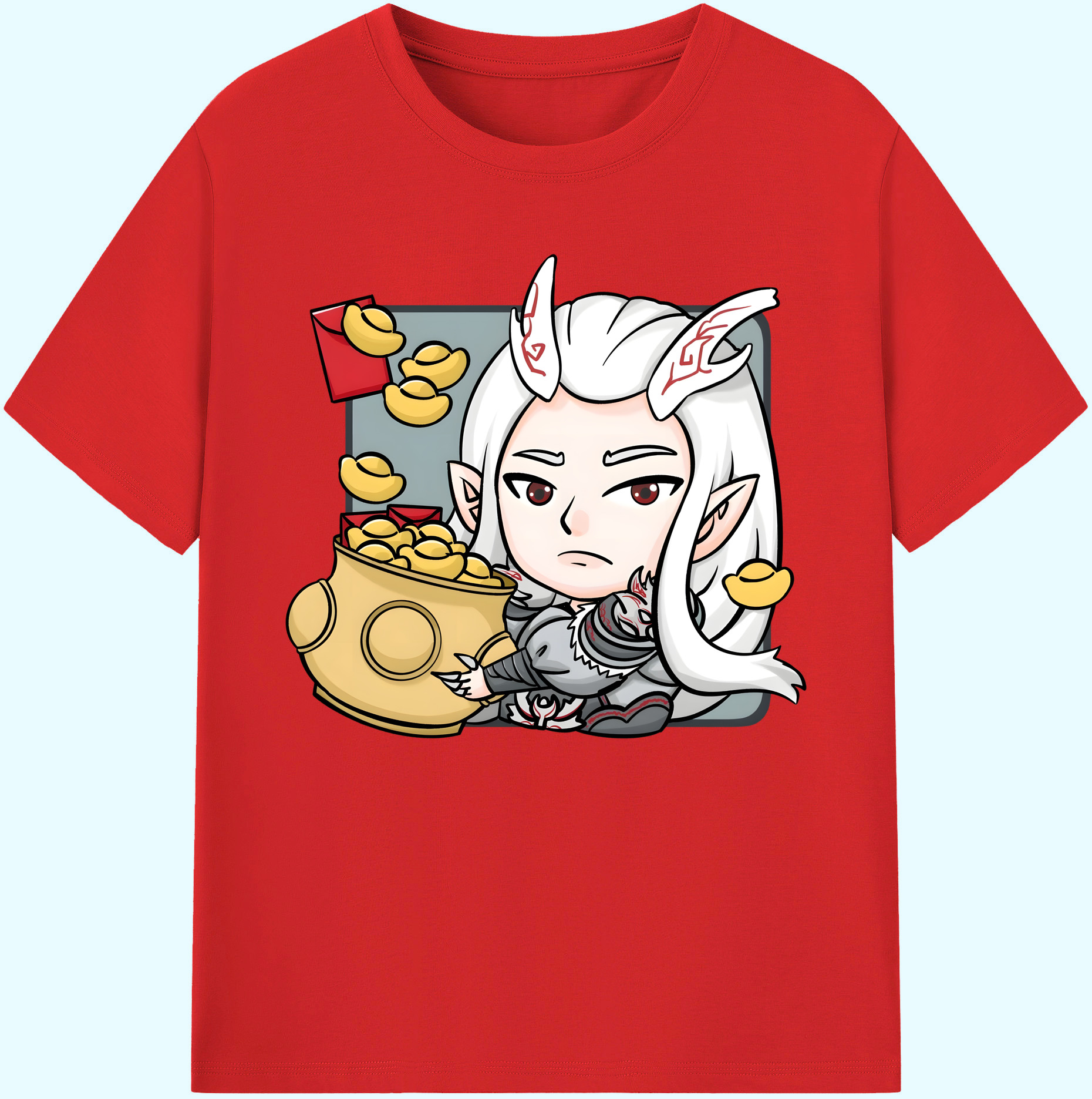 （画像用） Ne Zha 2 ナタ 魔童の大暴れ 綿100％ メンズ半袖Tシャツ｜肌触りやわらか＆通気性