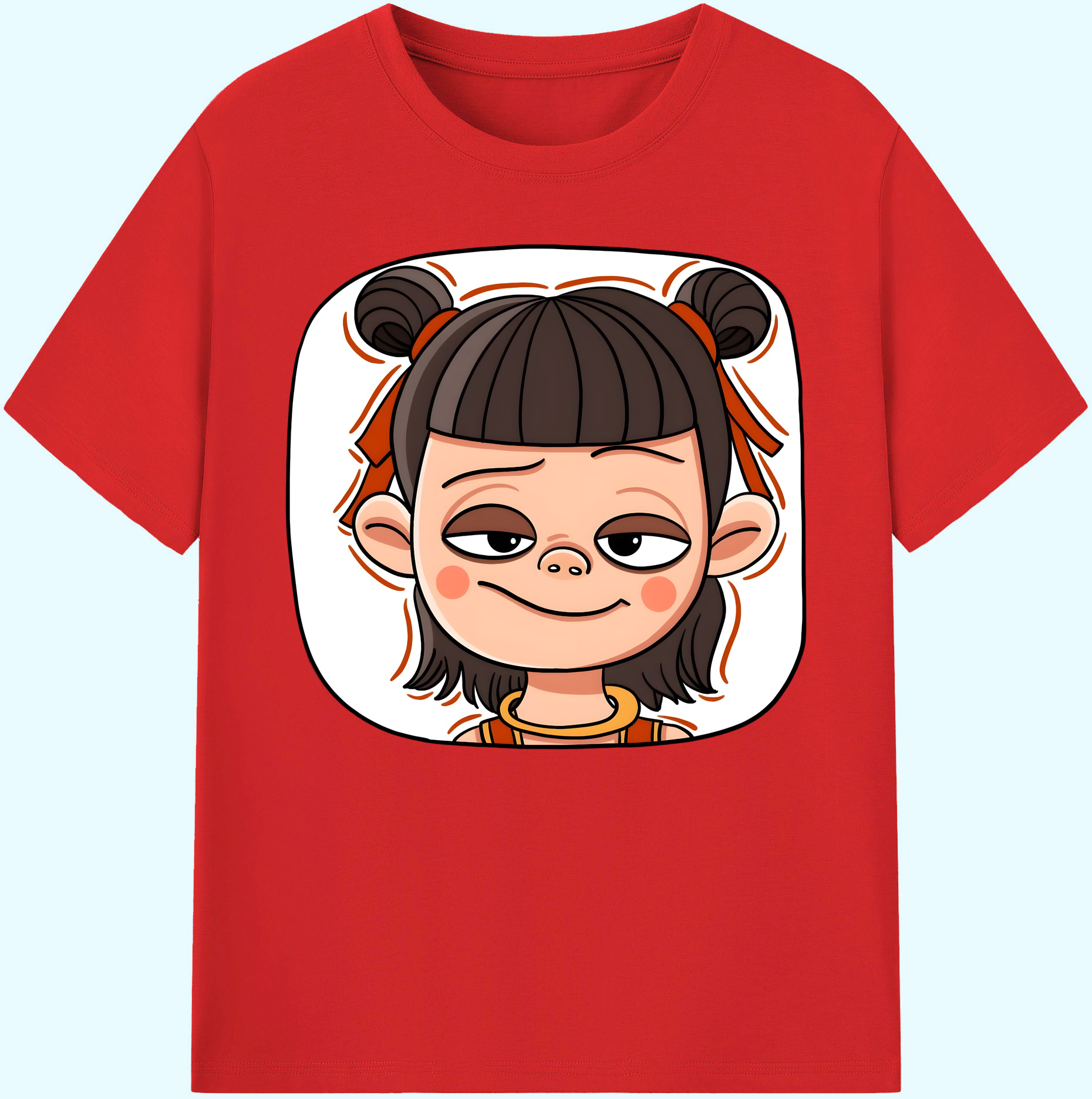 （画像用） Ne Zha 2 ナタ 魔童の大暴れ 綿100％ メンズ半袖Tシャツ｜肌触りやわらか＆通気性