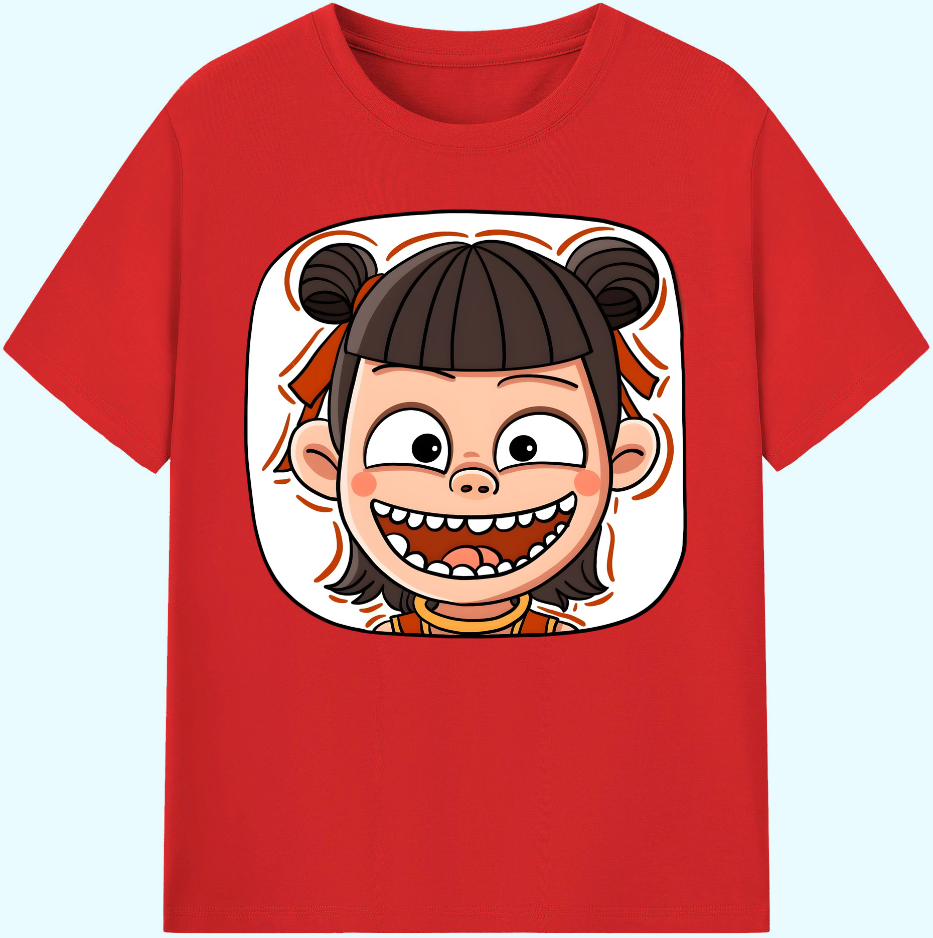 （画像用） Ne Zha 2 ナタ 魔童の大暴れ 綿100％ メンズ半袖Tシャツ｜肌触りやわらか＆通気性