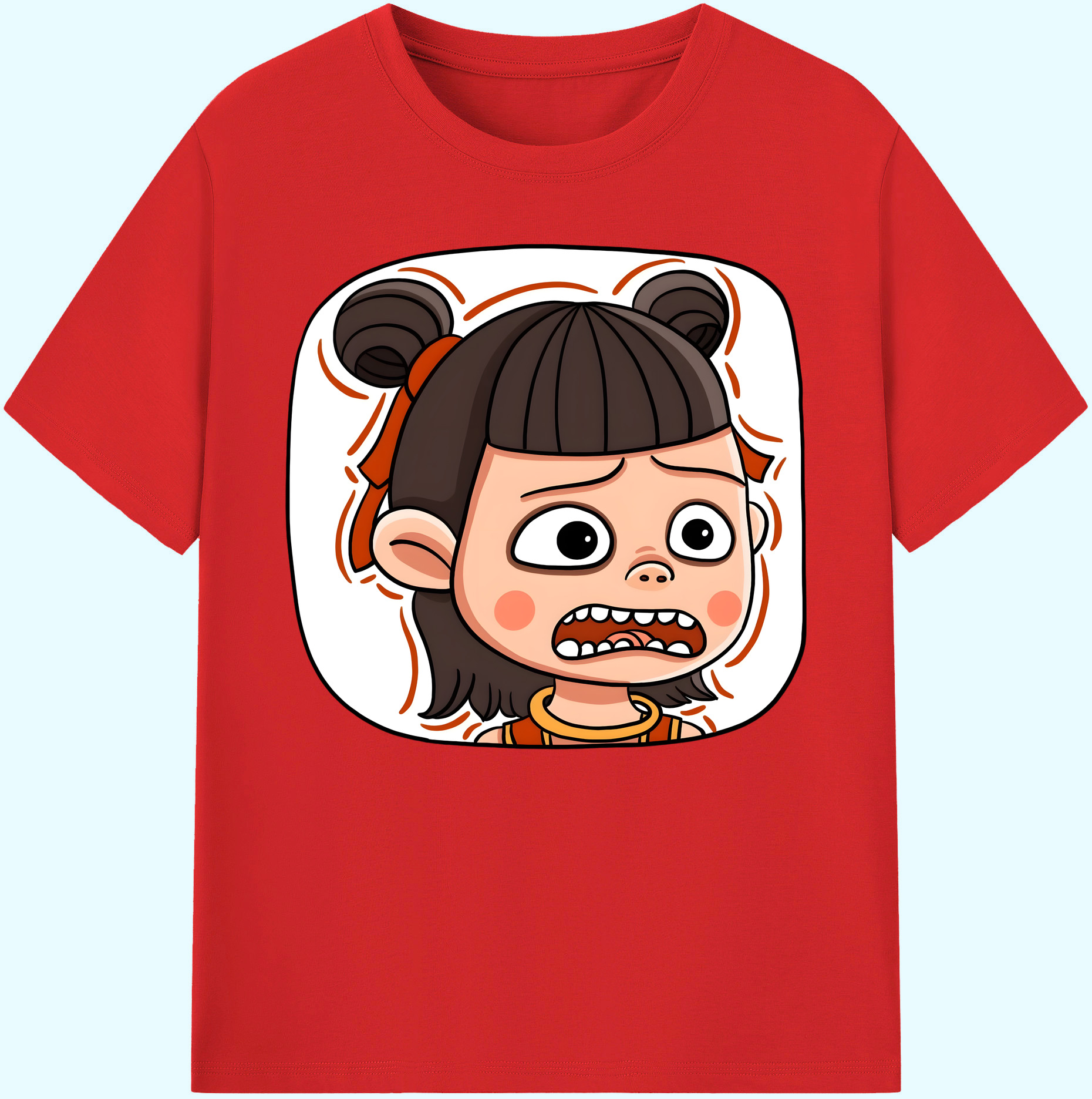 （画像用） Ne Zha 2 ナタ 魔童の大暴れ 綿100％ メンズ半袖Tシャツ｜肌触りやわらか＆通気性